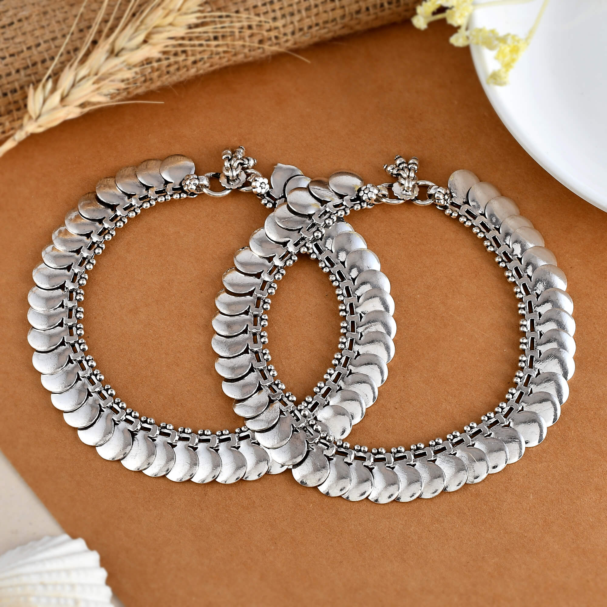 Aditi Silver Anklets - Image 2