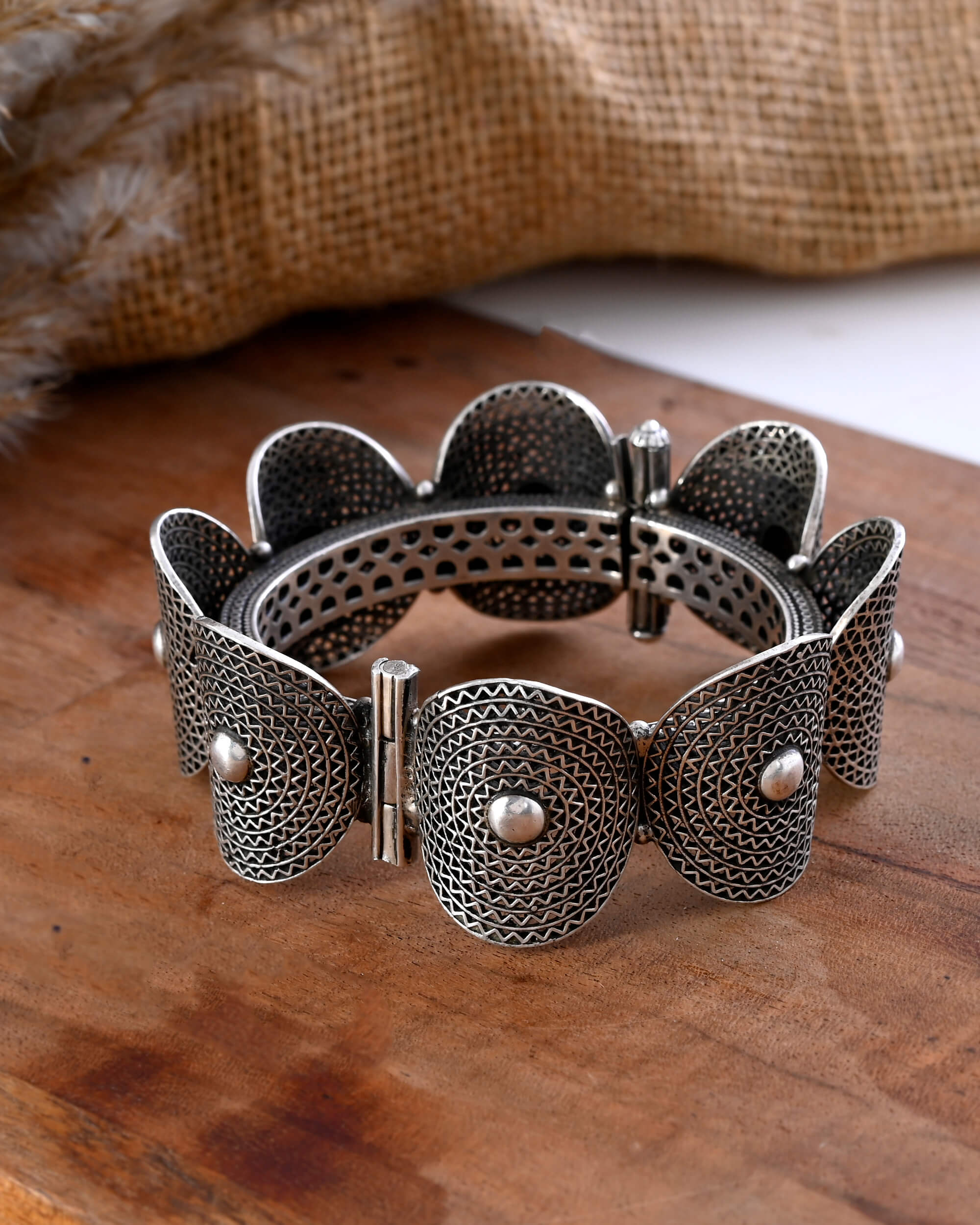 Akshara Silver Bangle