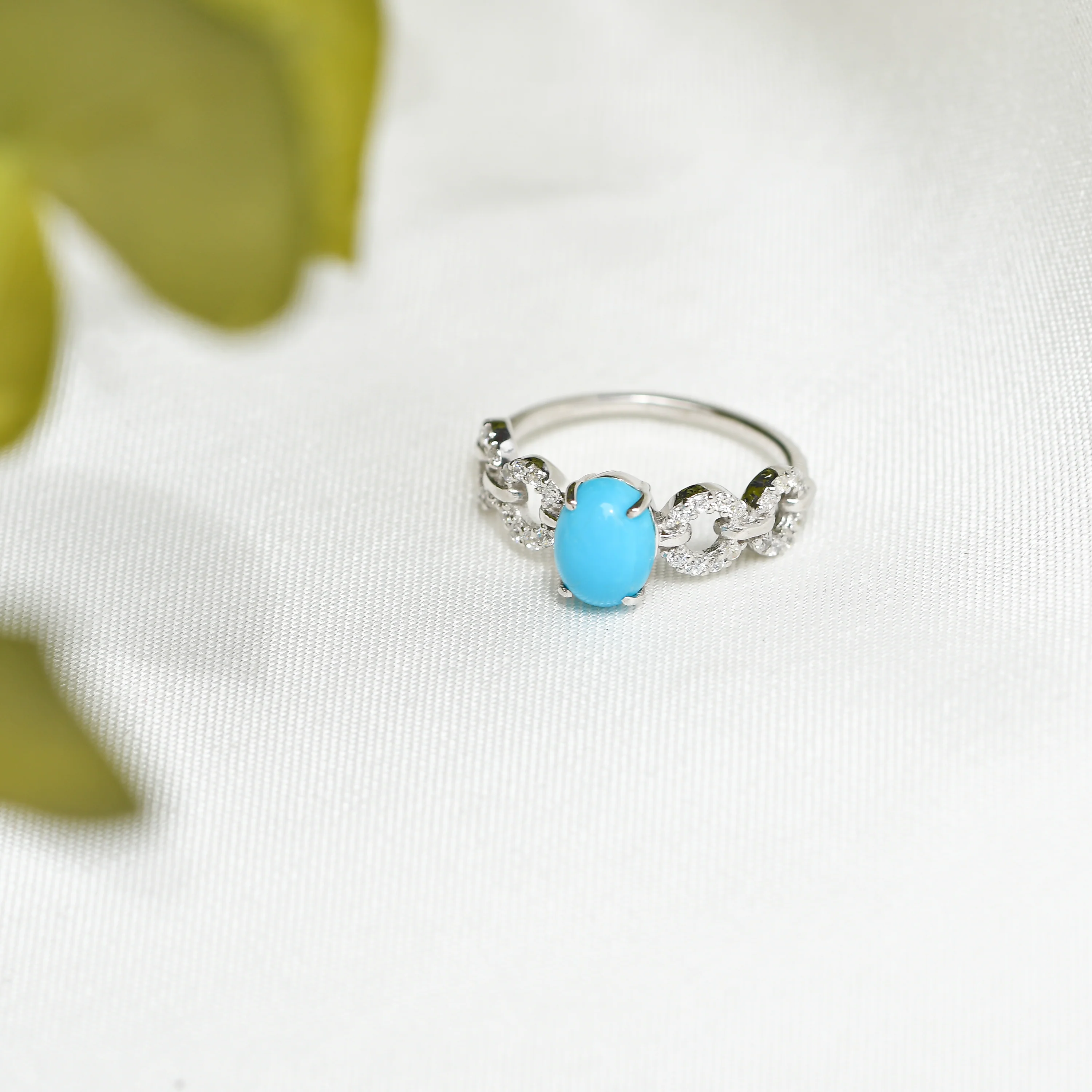 Aqua Sleeping Beauty Stone Ring - Image 3