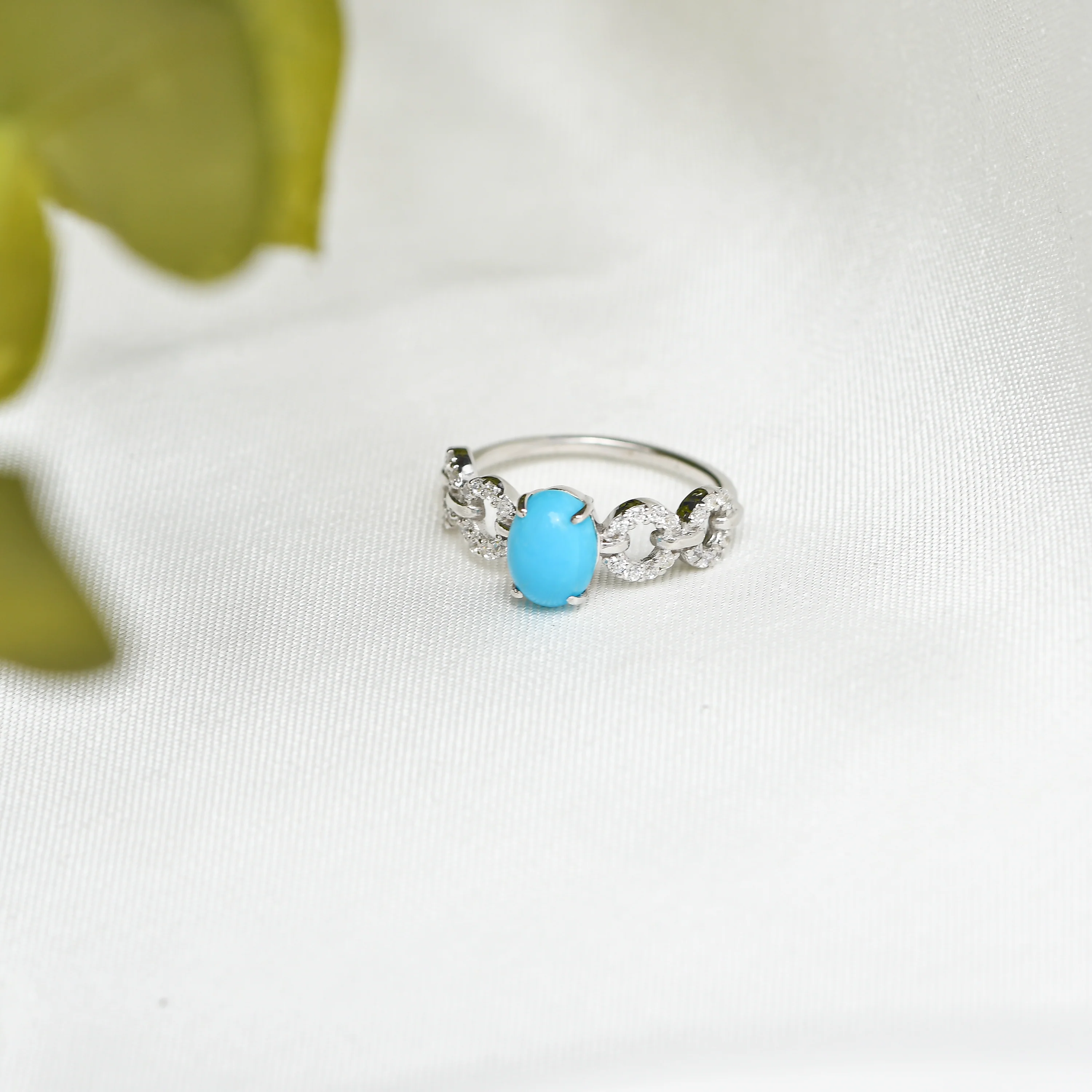 Aqua Sleeping Beauty Stone Ring - Image 4