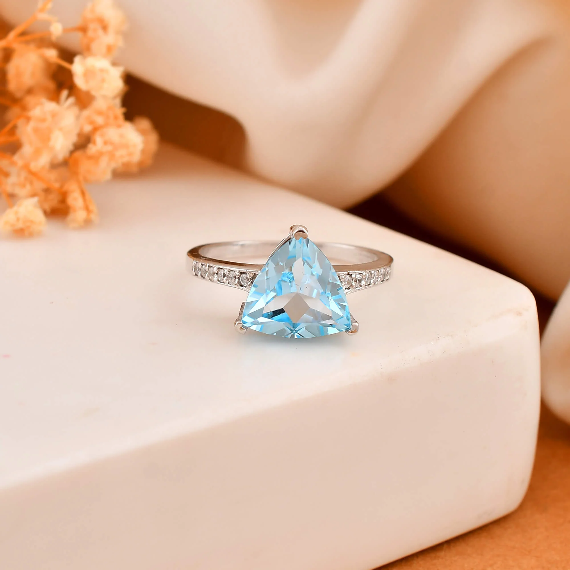 Blue topaz tri Silver ring - Image 3