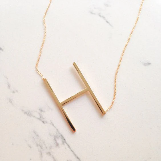 Bold Initial Letter Necklace - Image 3
