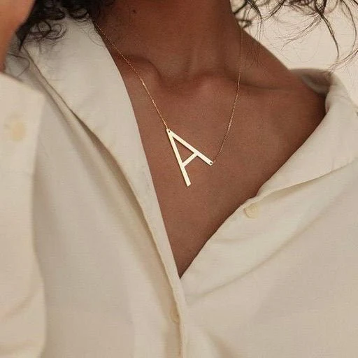 Bold Initial Letter Necklace - Image 4