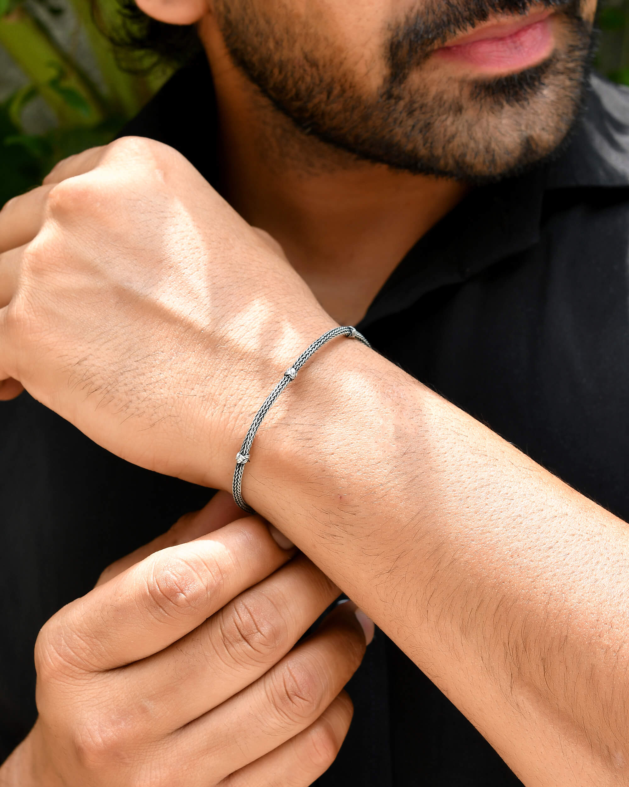 Braided Italian Silver Bracelet - Image 2