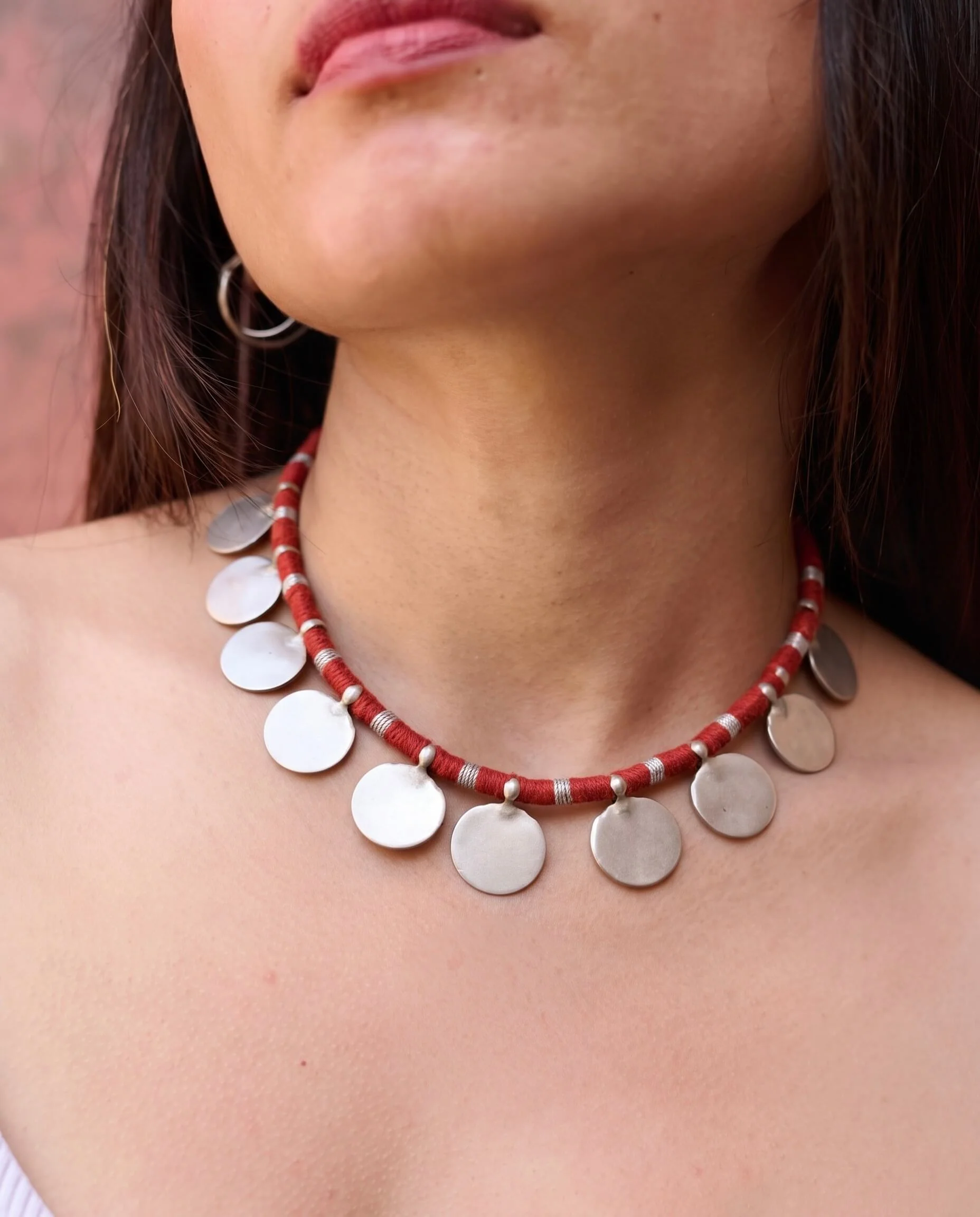 Charu Silver Coin Necklace