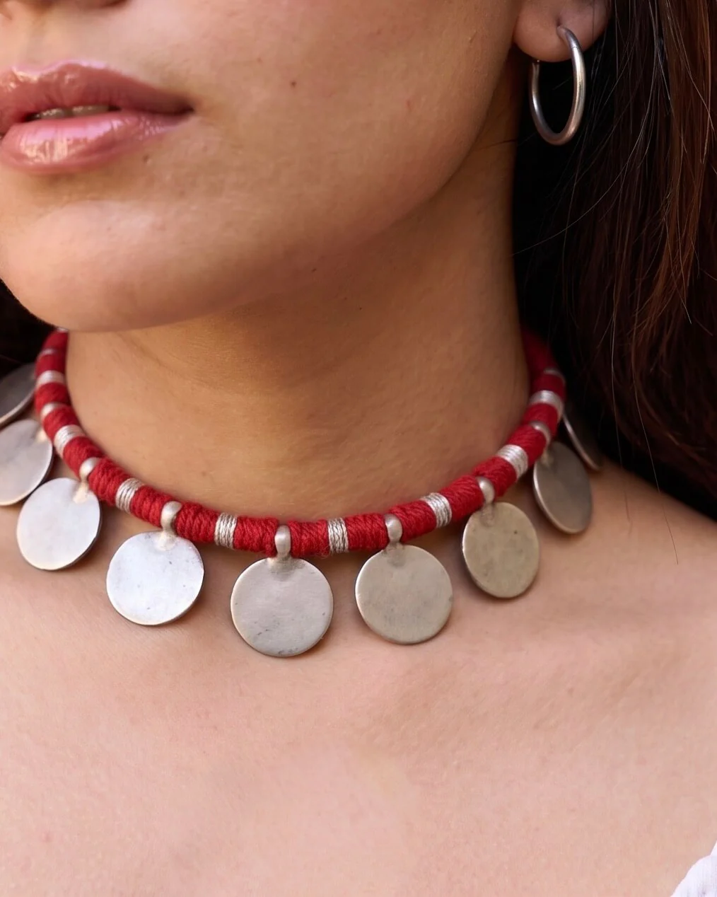 Charu Silver Coin Necklace - Image 3
