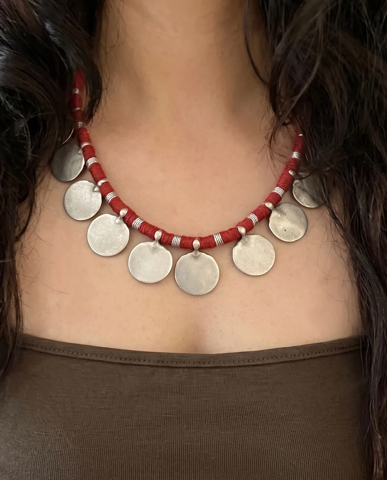 Charu Silver Coin Necklace - Image 4