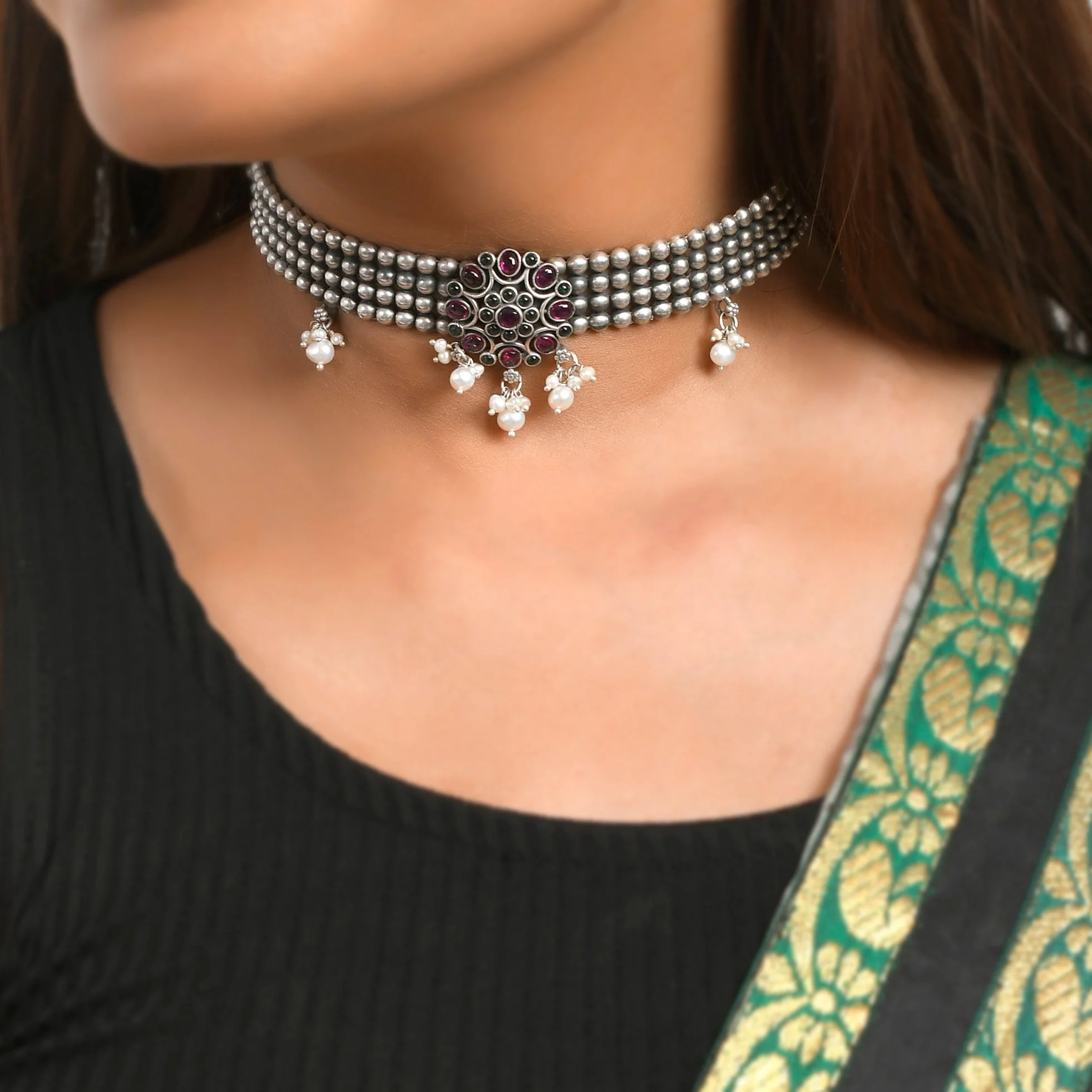 Chitrangada Pure Silver Necklace