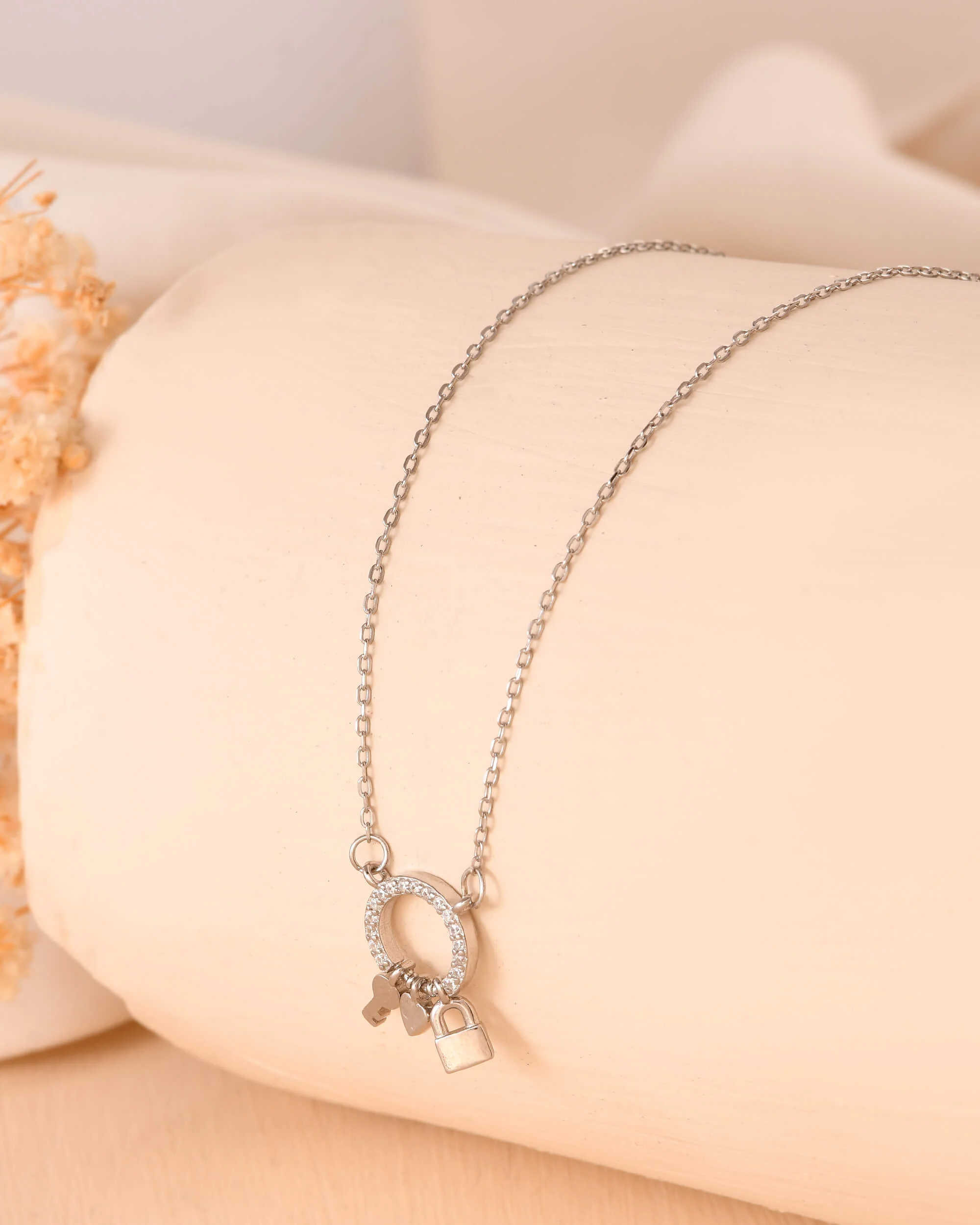 Circle Lock Charm Pendant - Image 4