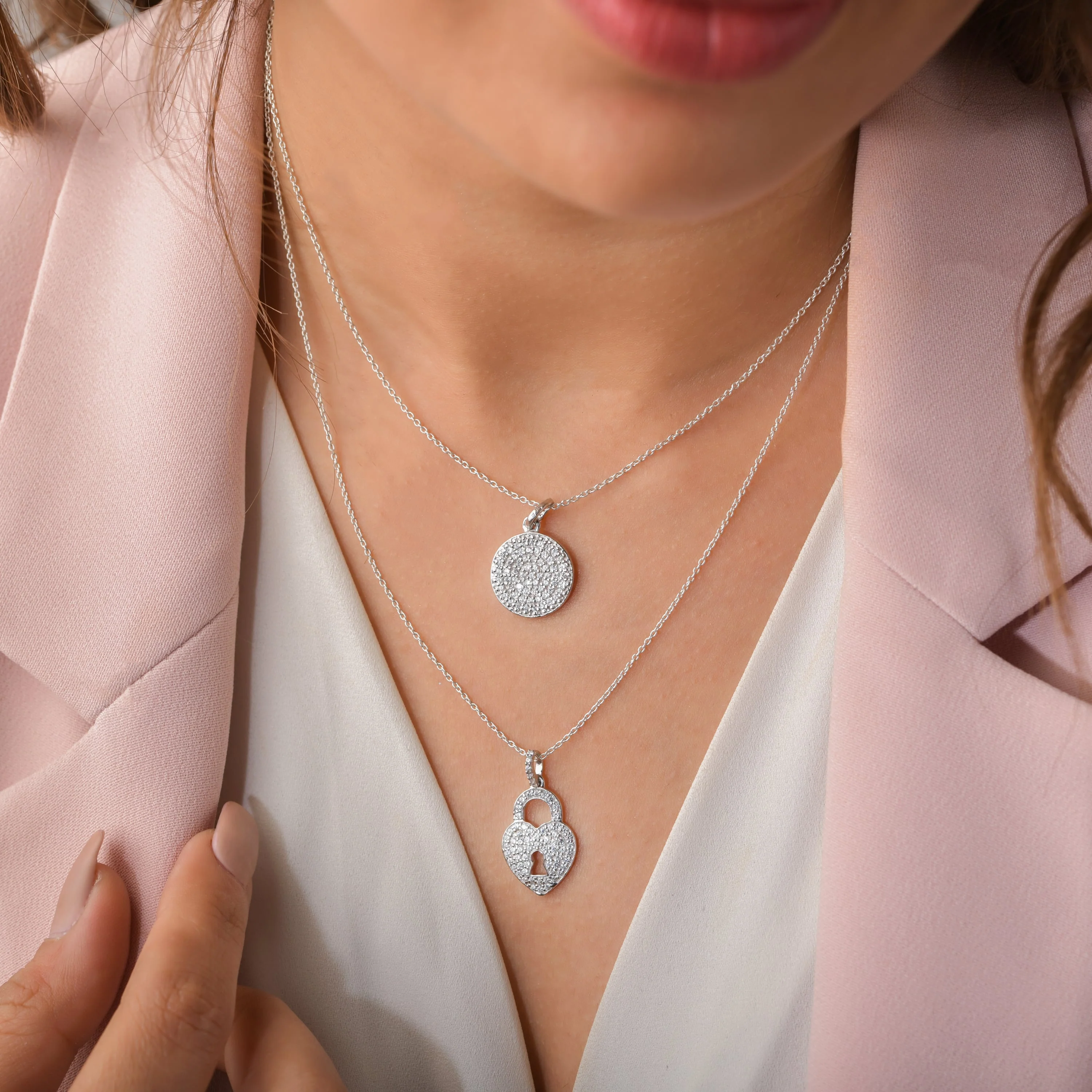 Circle Pave Necklace - Image 2