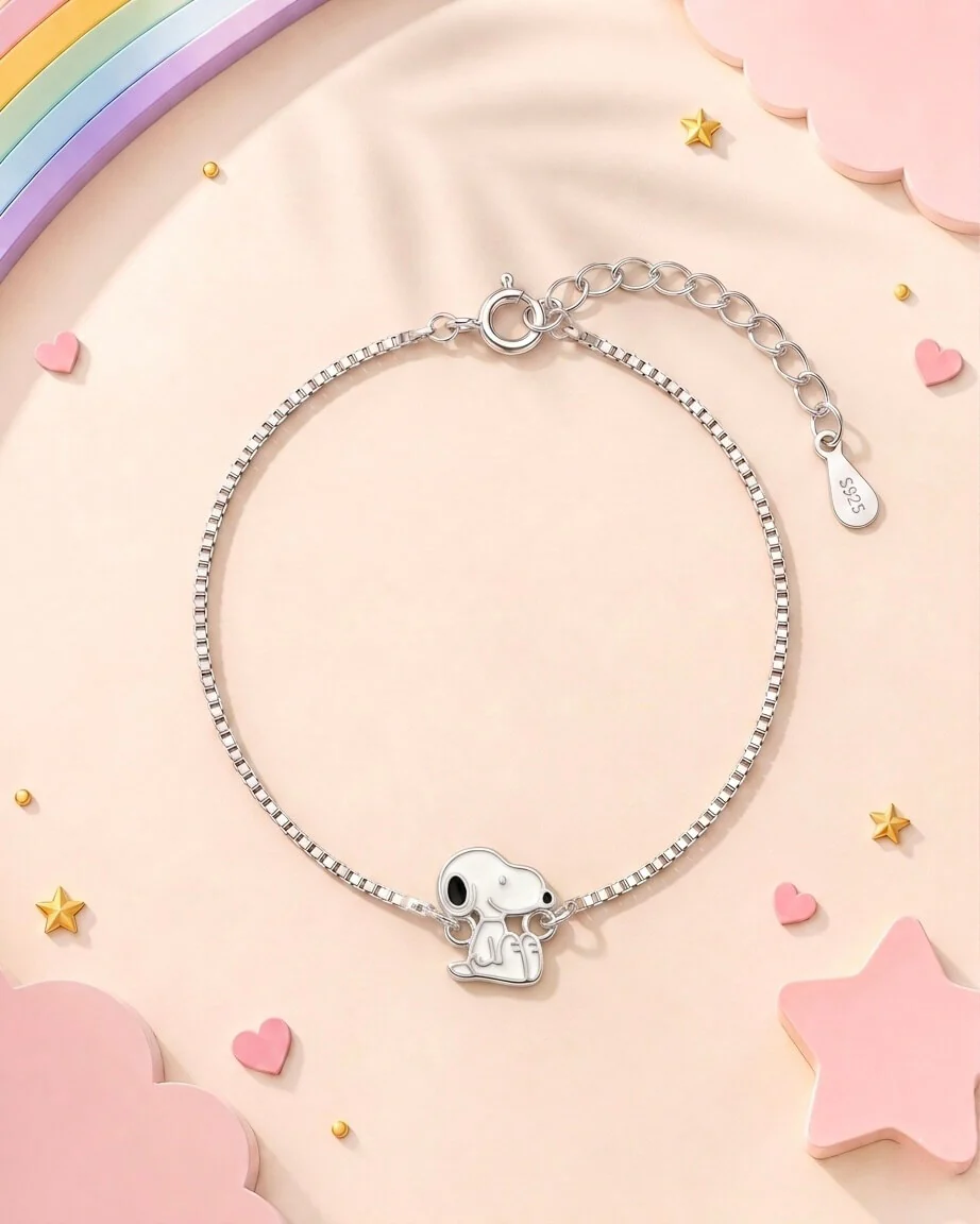 Classic Snoopy Silver Bracelet