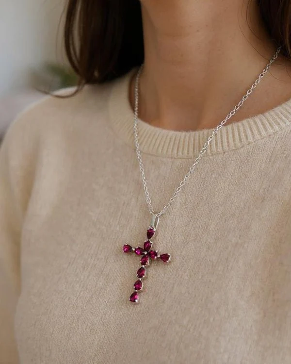 Crimson Cross Pendant - Image 2