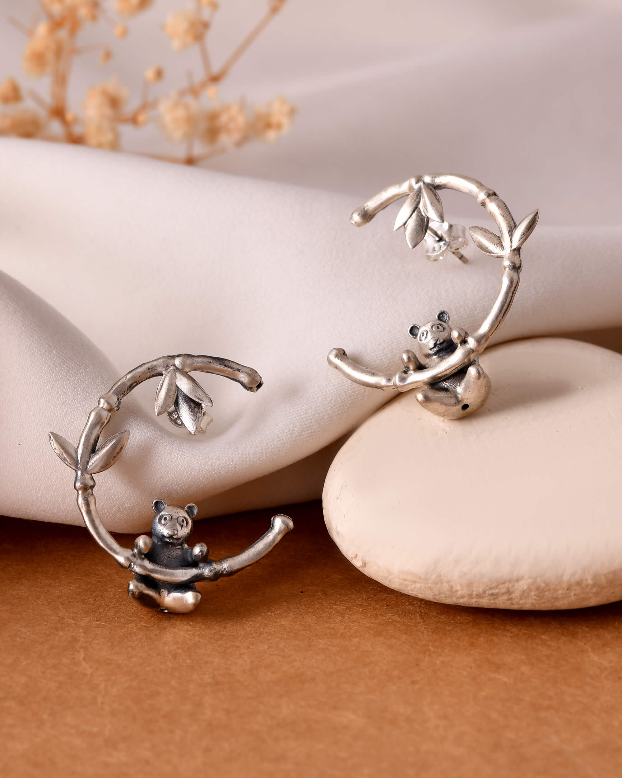 Cute Panda silver earrings - Image 4