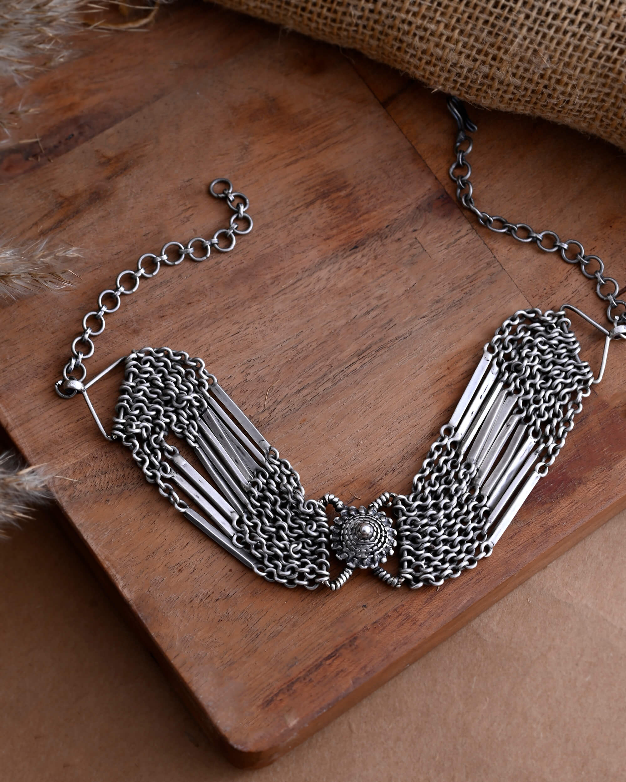 Devika Layered Silver Necklace