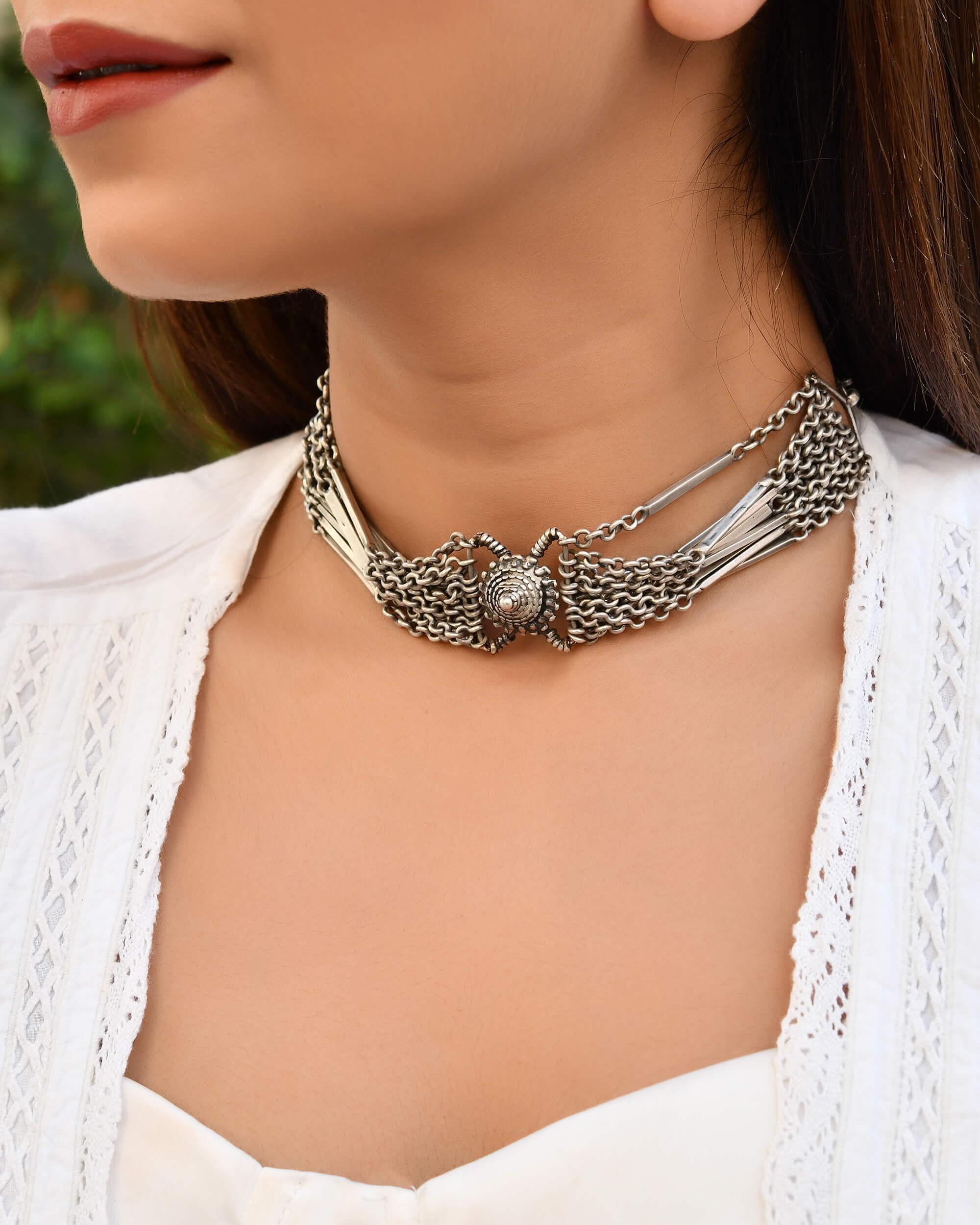 Devika Layered Silver Necklace - Image 2