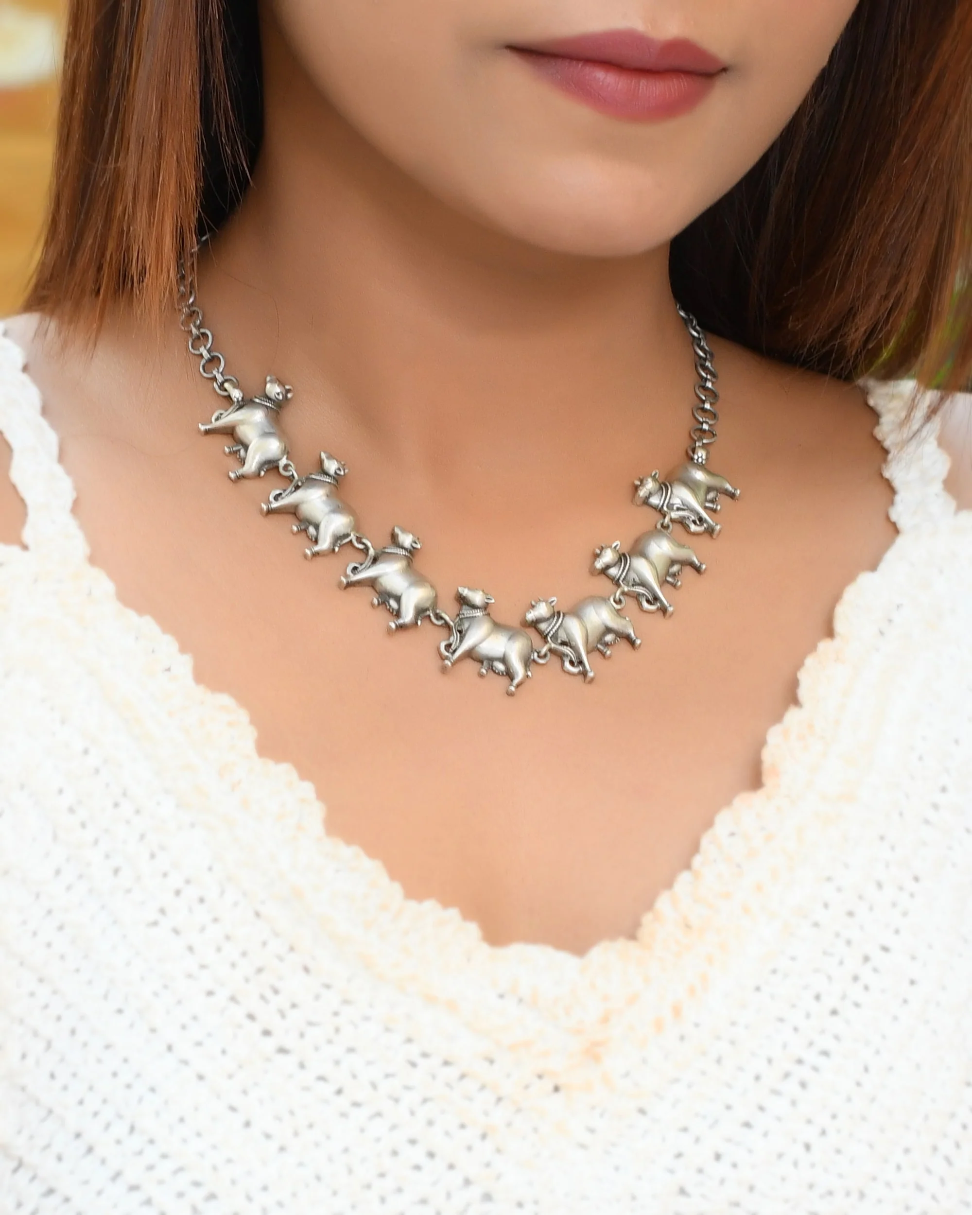 Dhenu Silver Necklace - Image 2