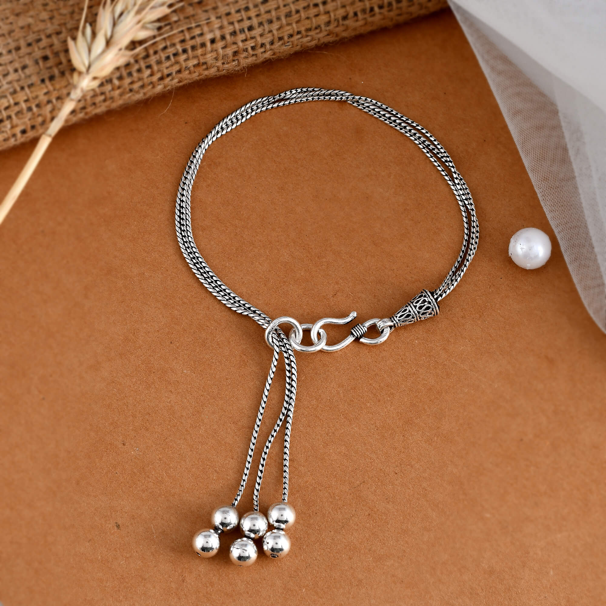 Dhriti Silver Anklets