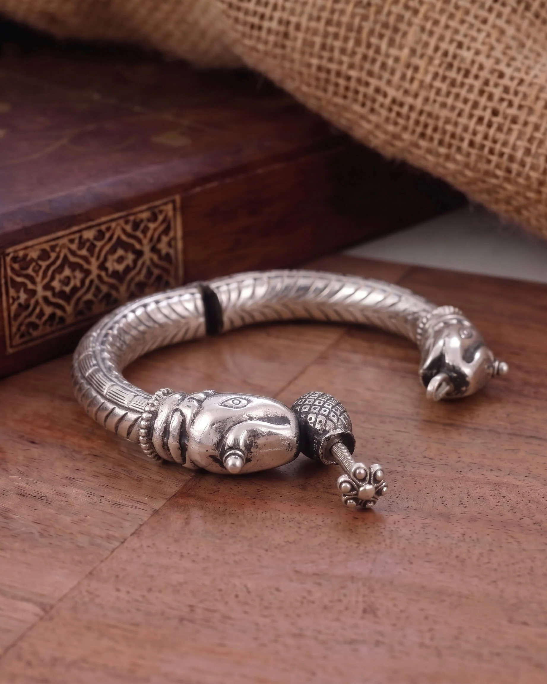 Elephant Silver Bangle - Image 3