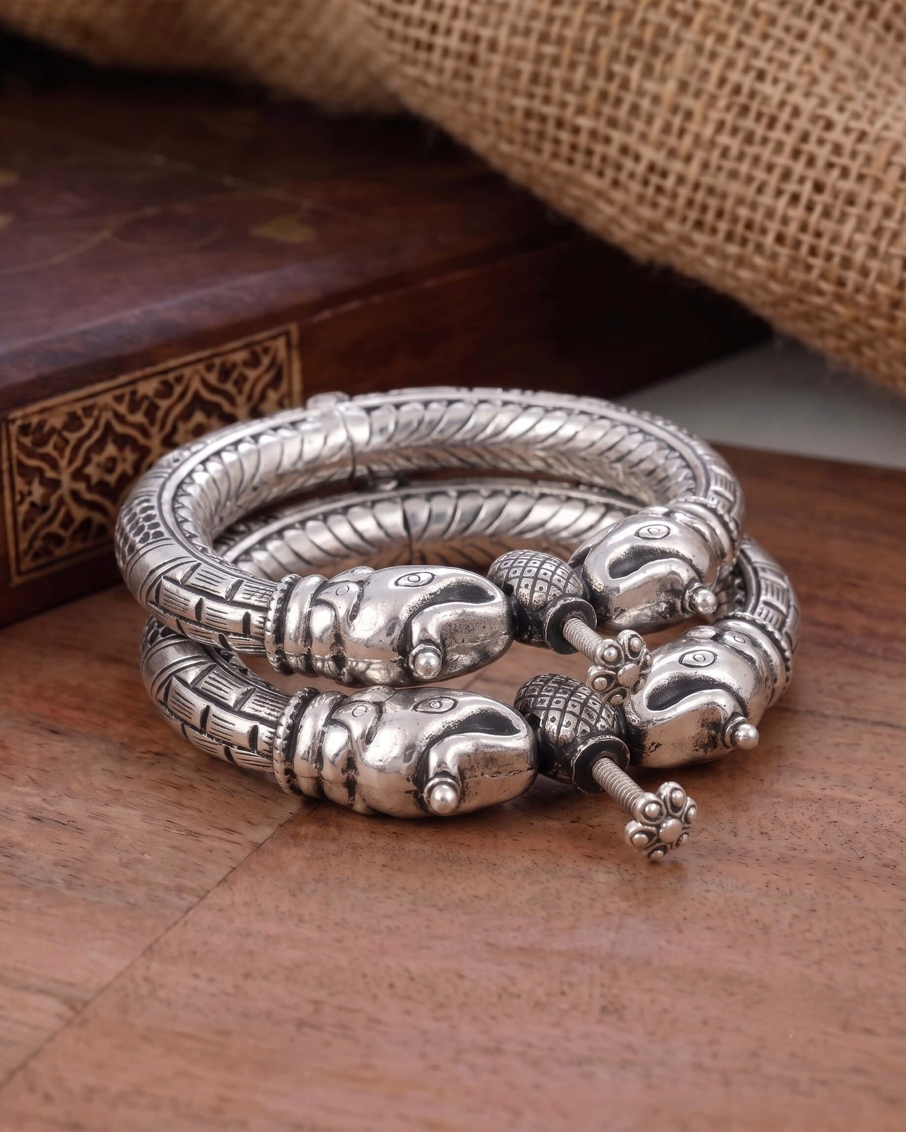 Elephant Silver Bangle - Image 4