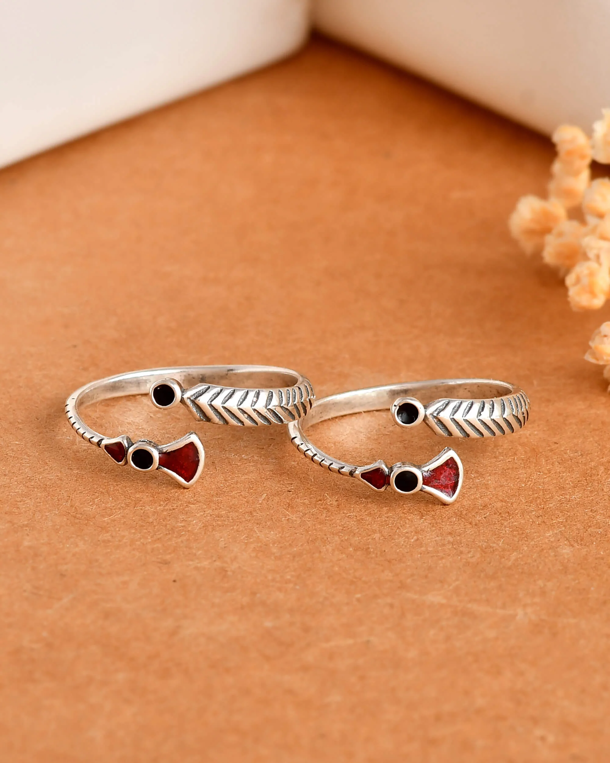 Enamel 925 silver toe ring