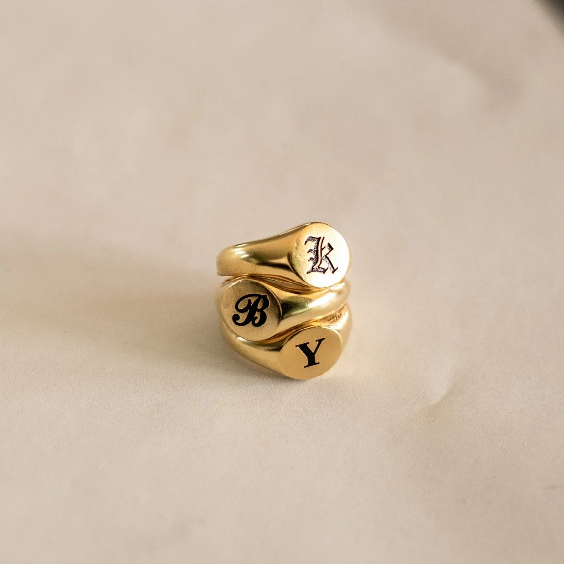 Engraved Initial Ring - Image 2
