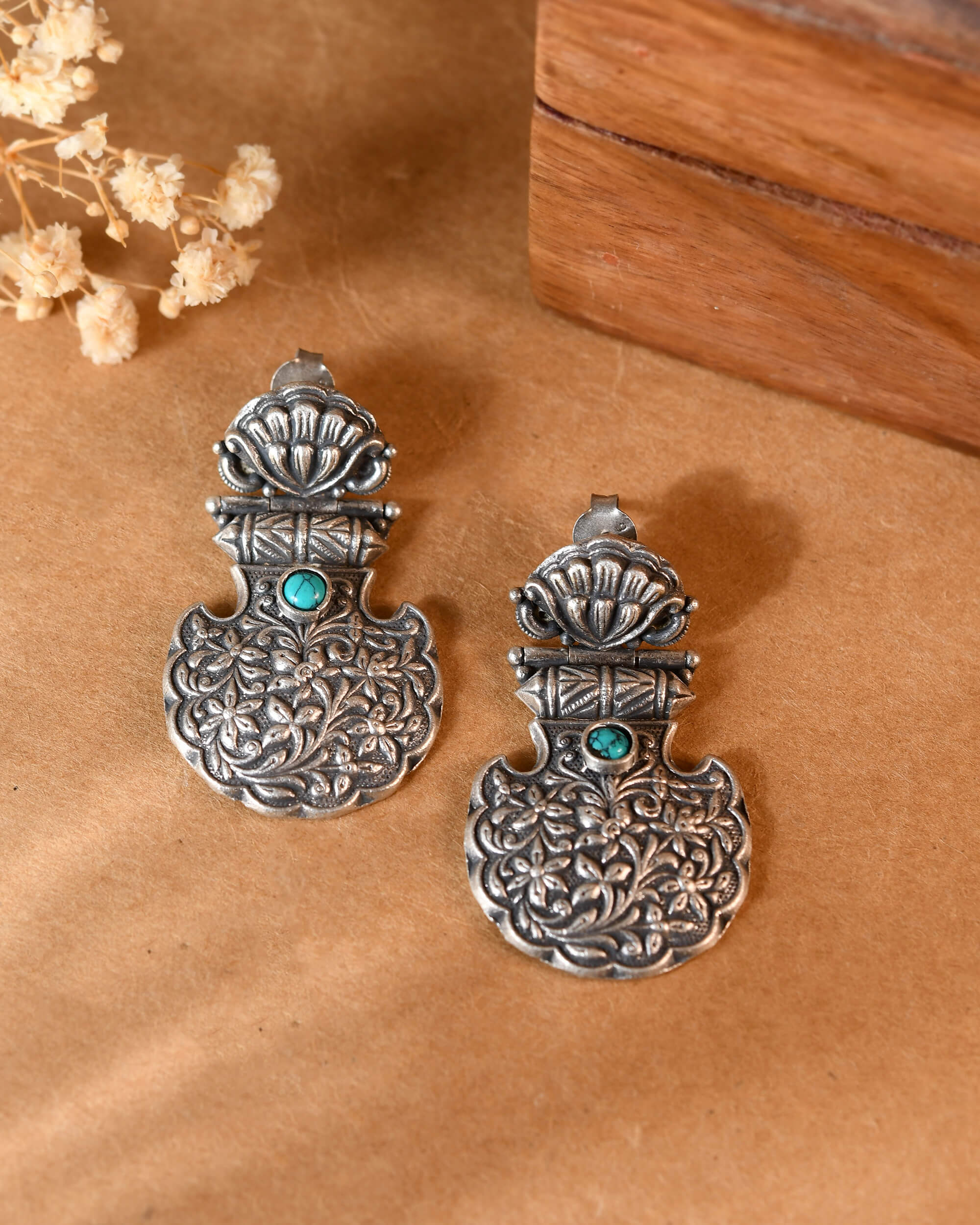 Firoza Silver Earrings - Image 2