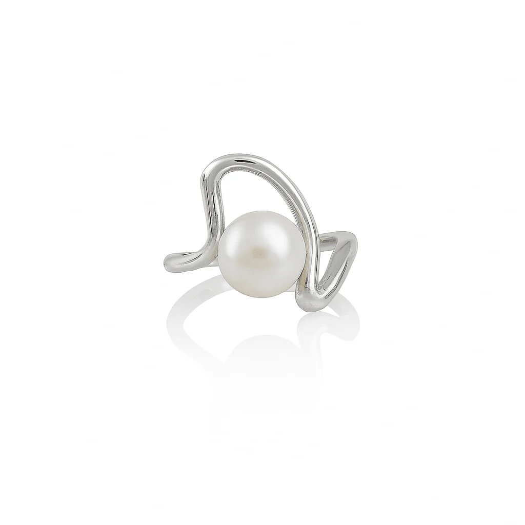 Gama silver ring with pearl