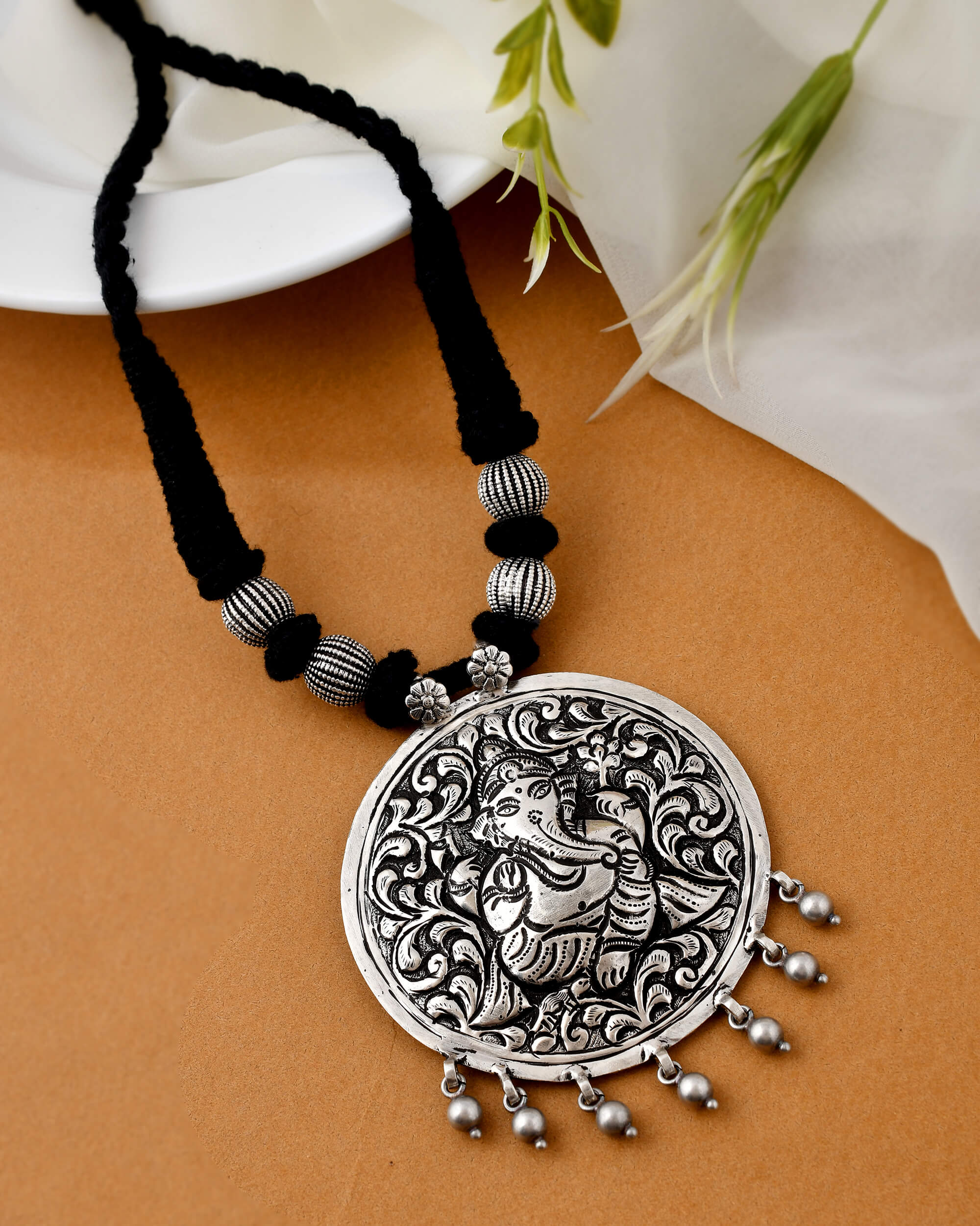 Ganesha chitai silver necklace - Image 3