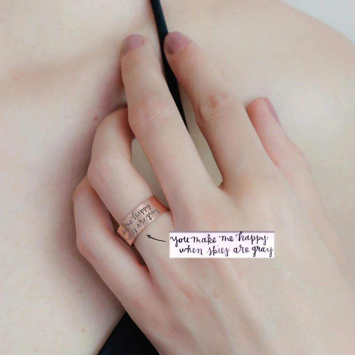 Hand Written Name Ring