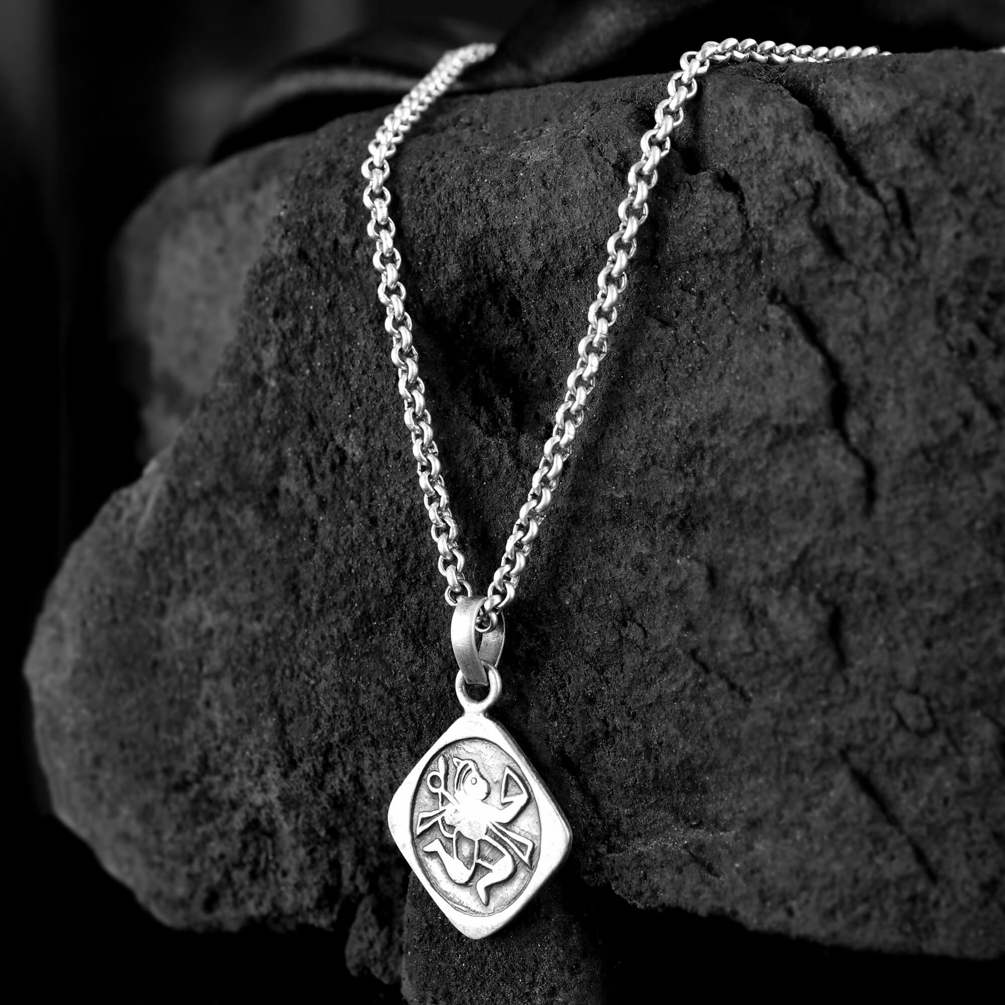 Hanuman silver pendant