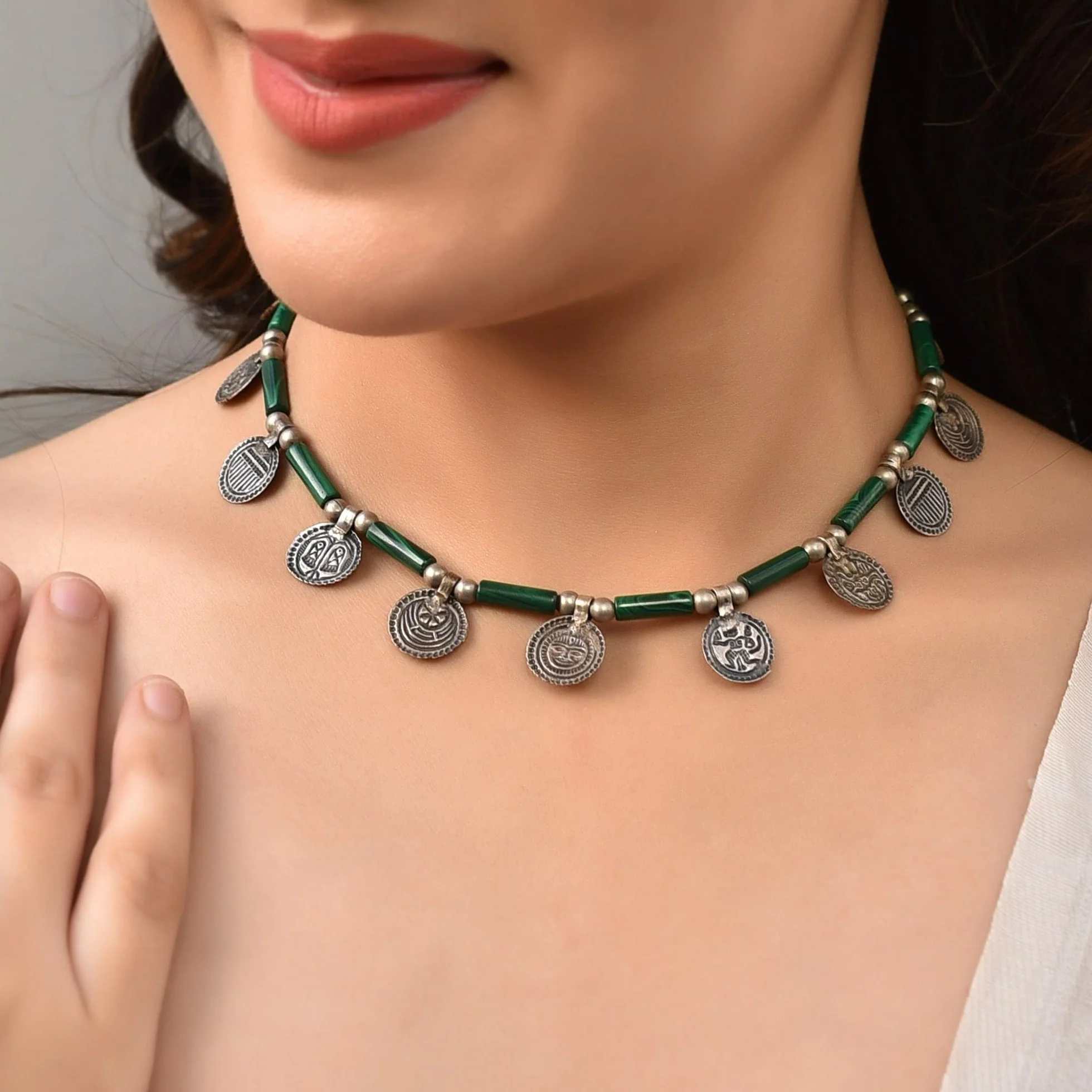 Hari Silver Beads Necklace