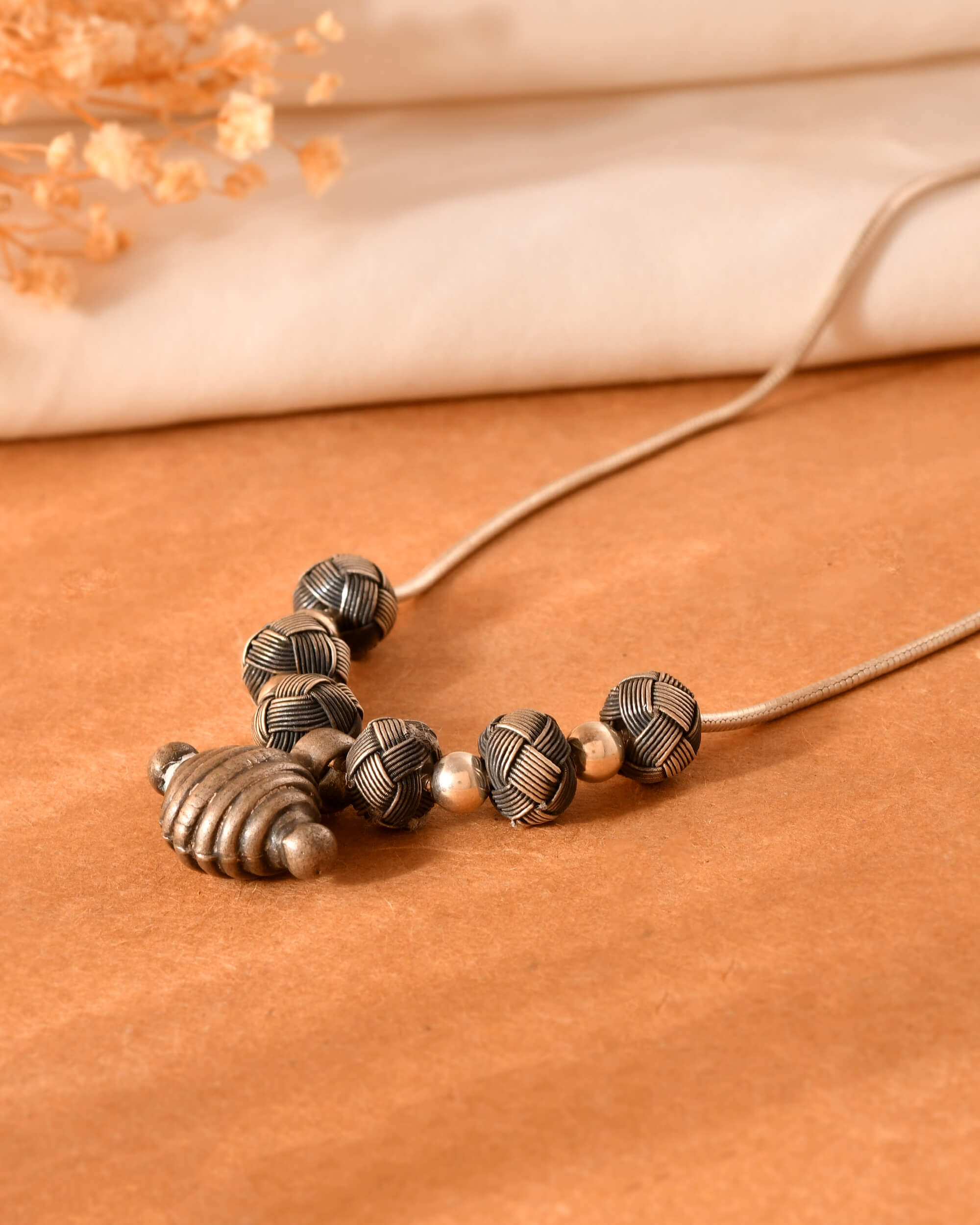 Heritage Silver Bead Necklace - Image 3