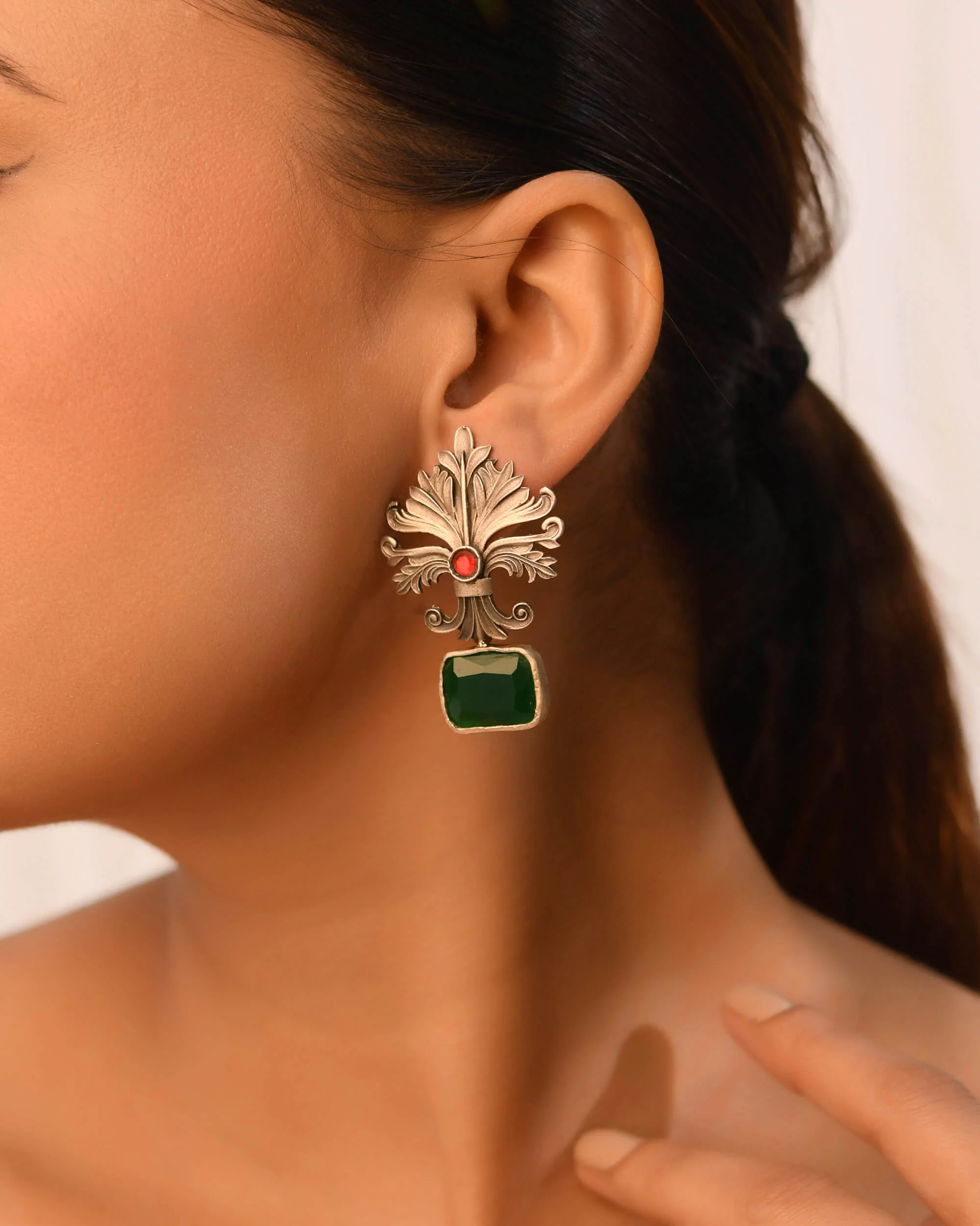 Ishika Silver Earrings - Image 2
