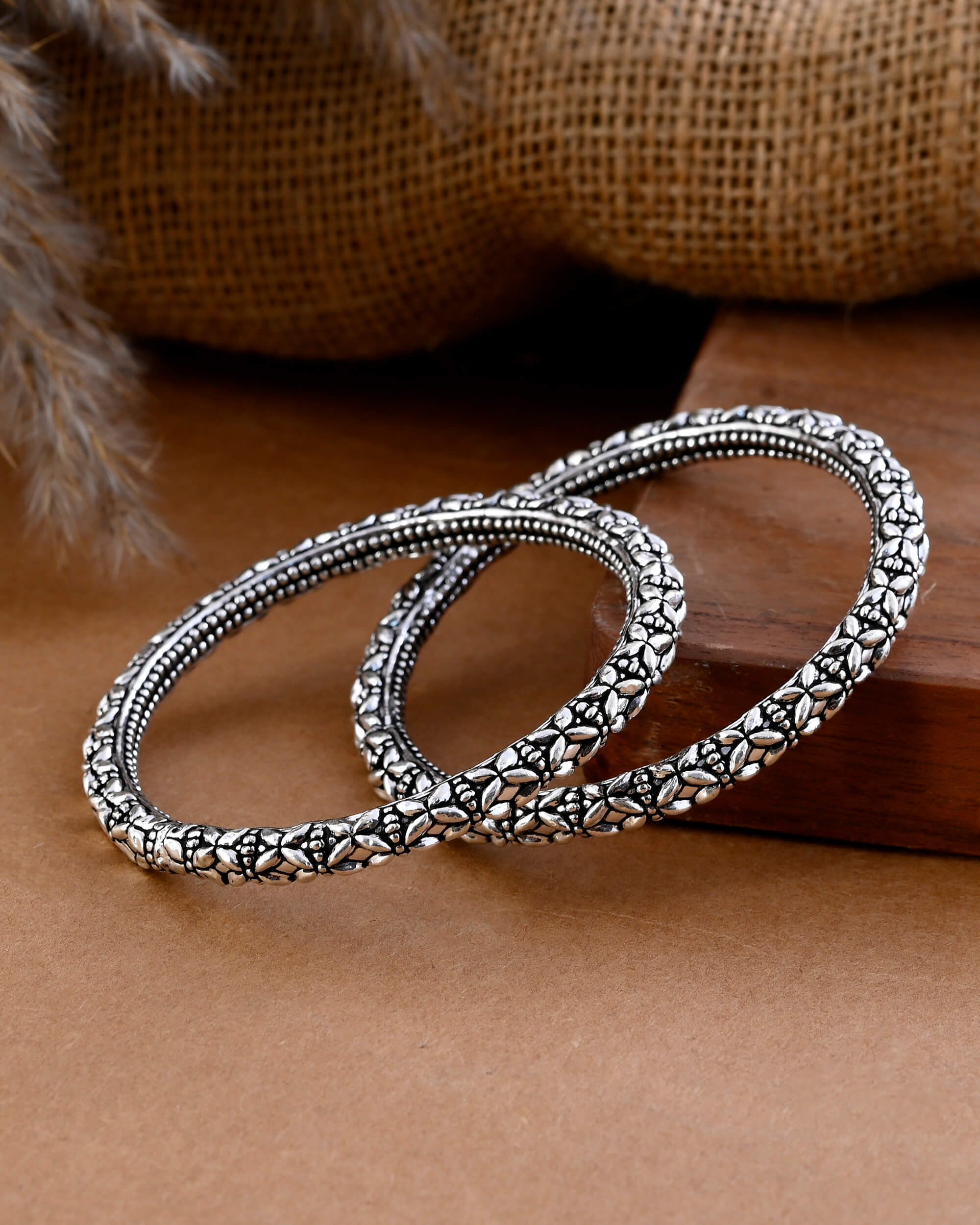Kajal Silver Bangle
