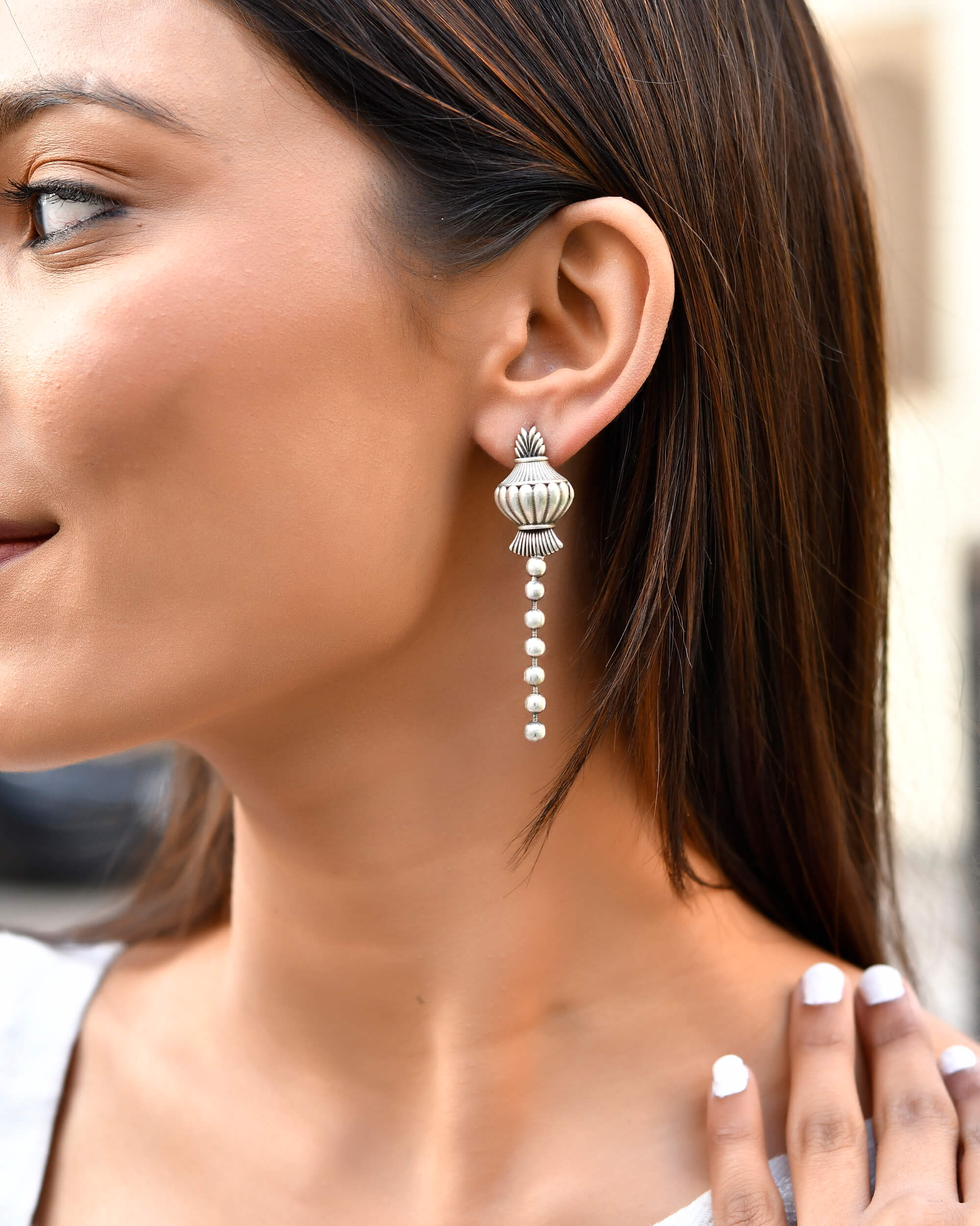 Kalash long Silver Studs - Image 3