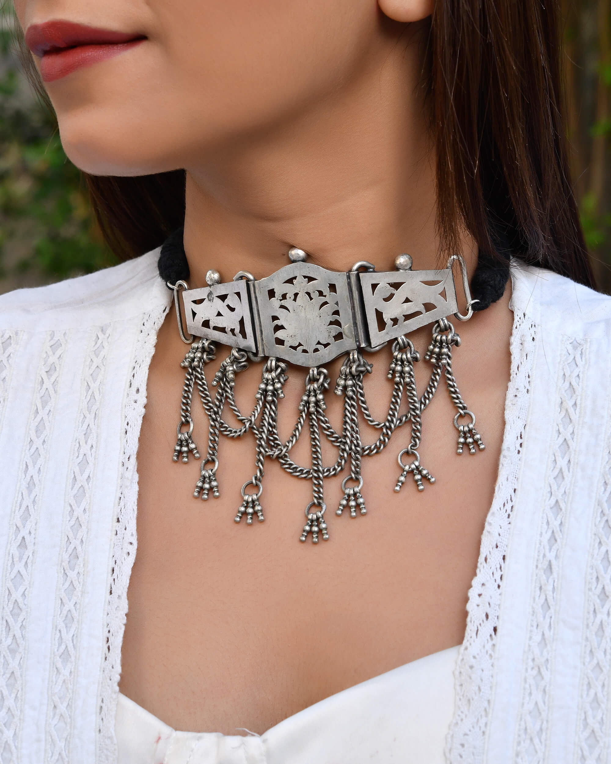 Kashmira Silver Choker - Image 2
