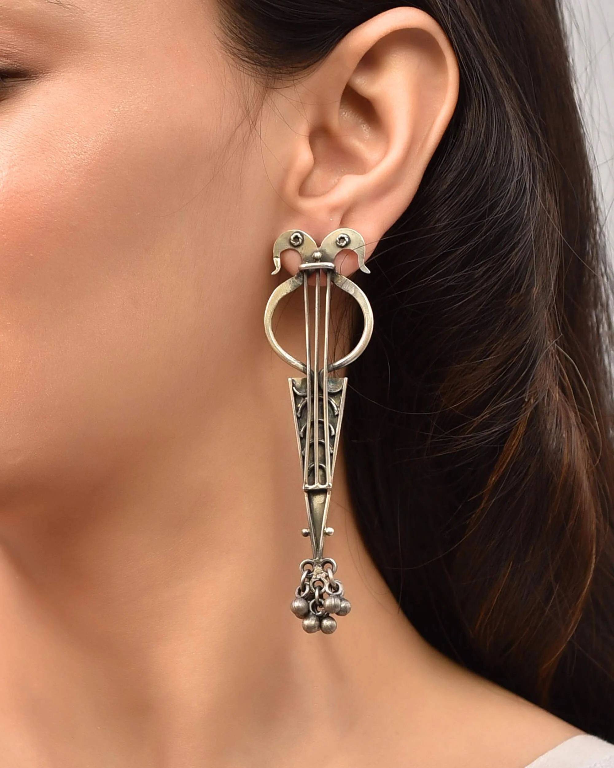 Long Silver Earrings