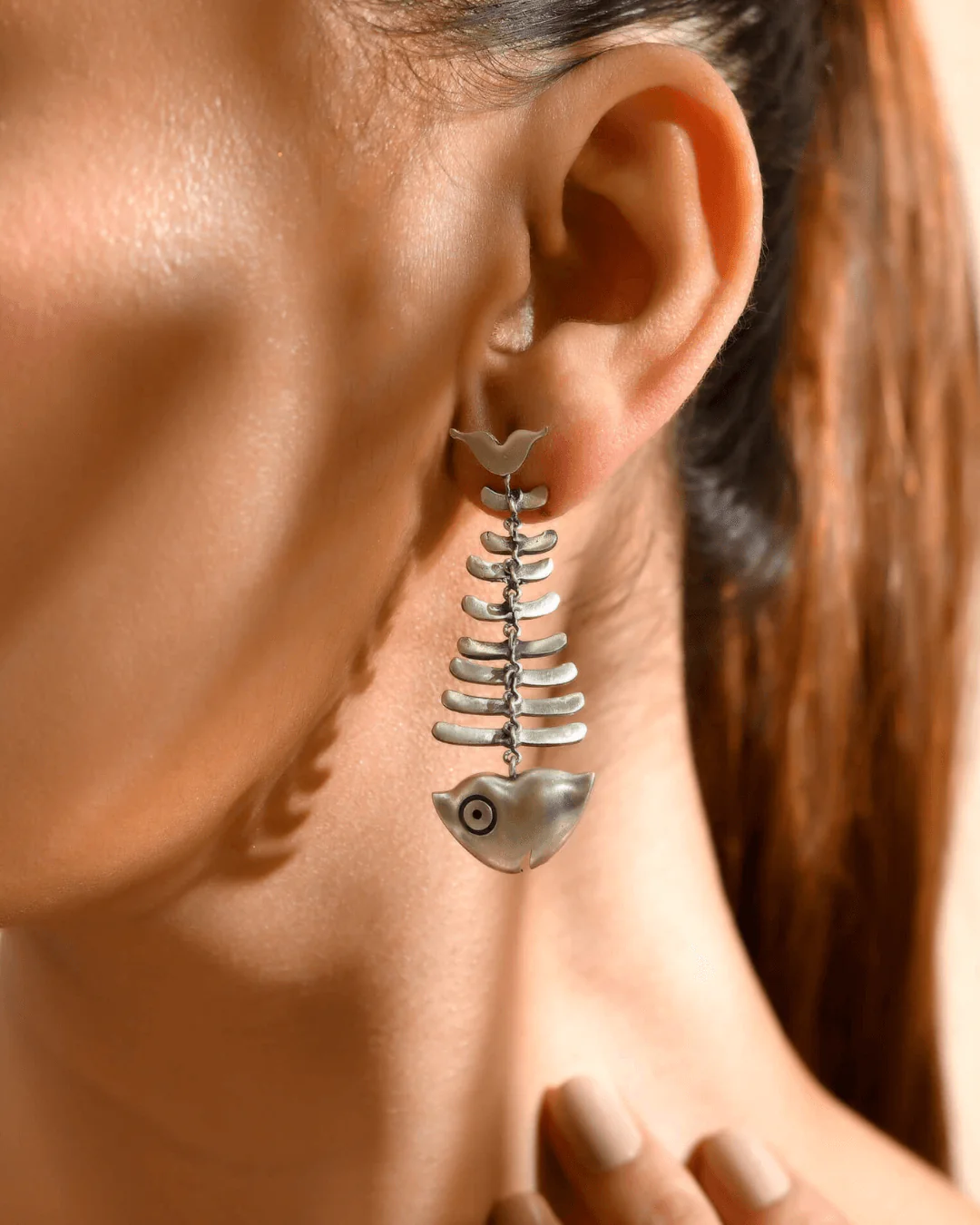 Machli silver earrings - Image 2