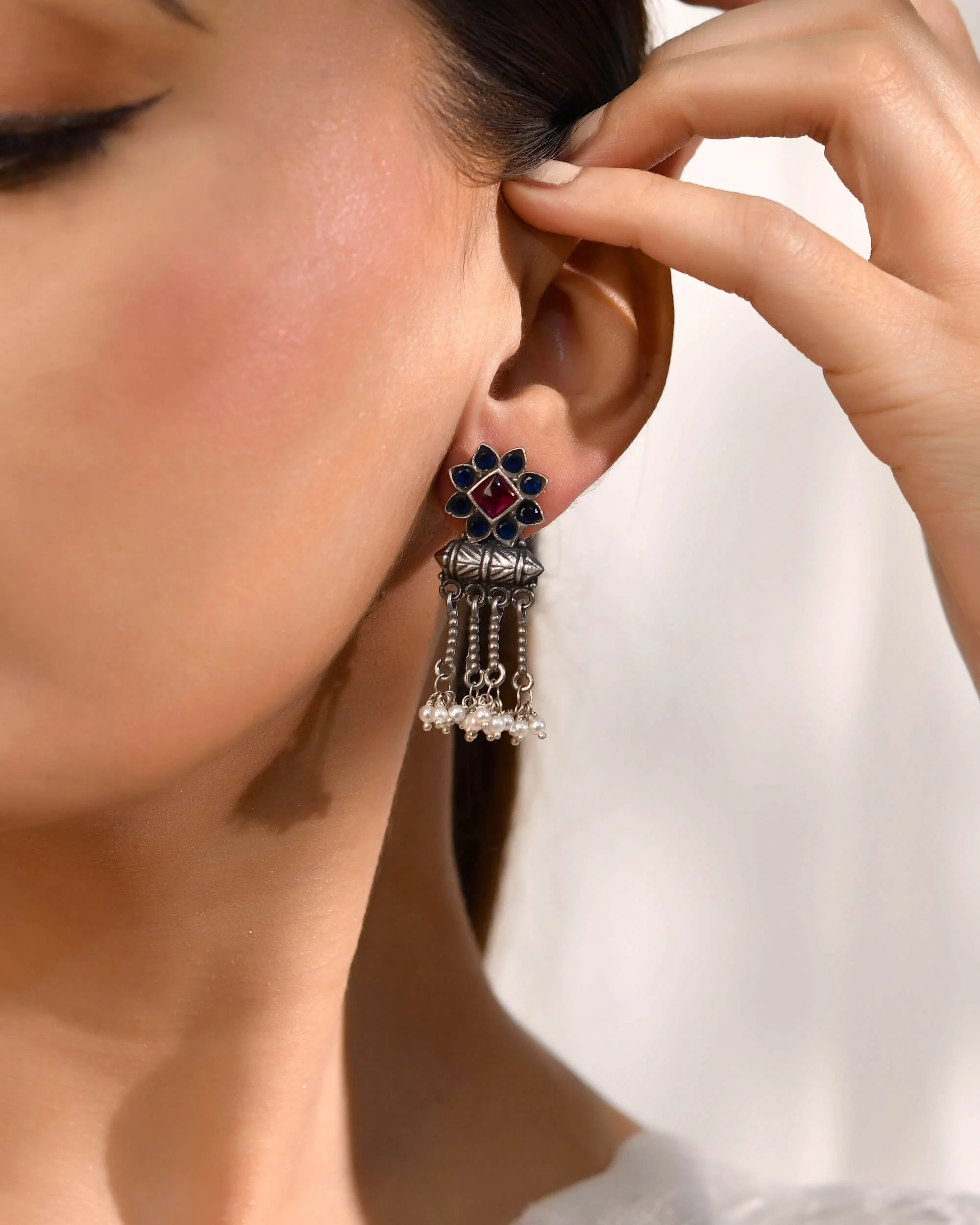 Manika Silver Earrings
