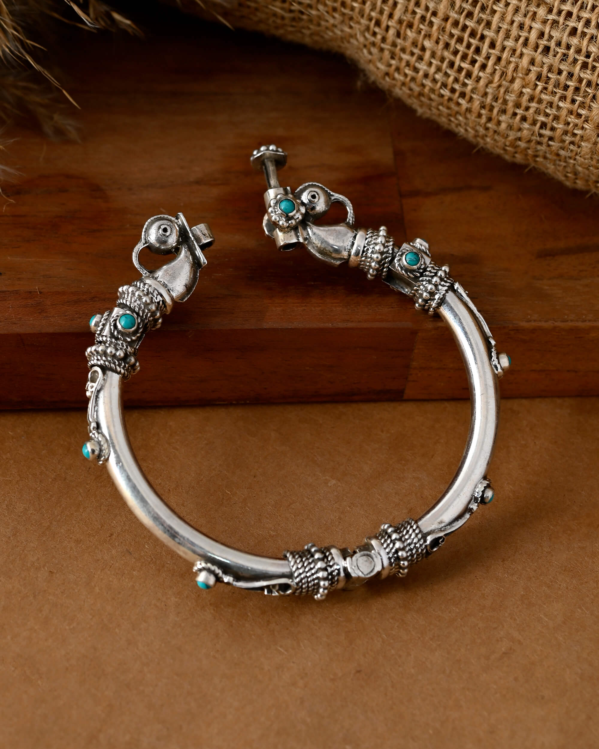 Manjari Silver Bangle