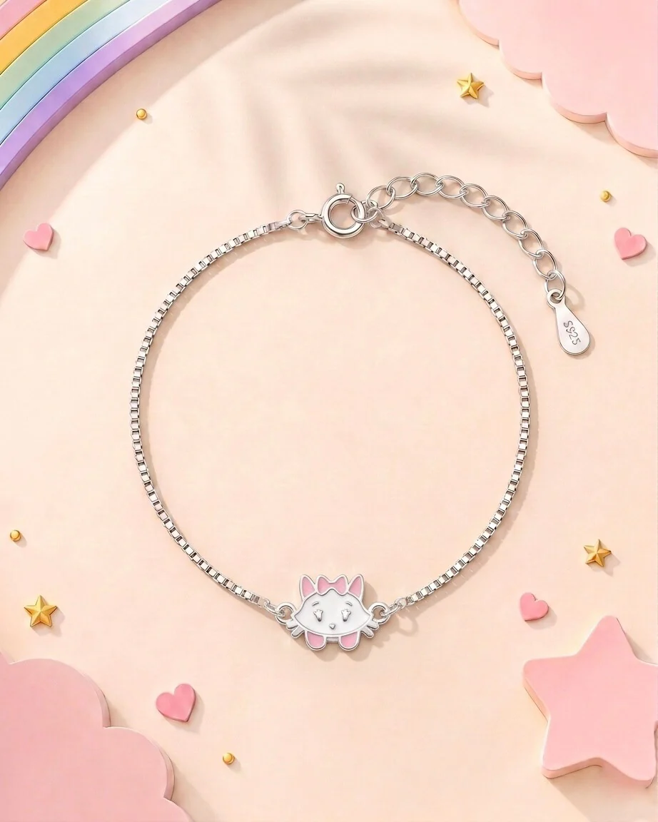 Marie the Kitty Silver Bracelet