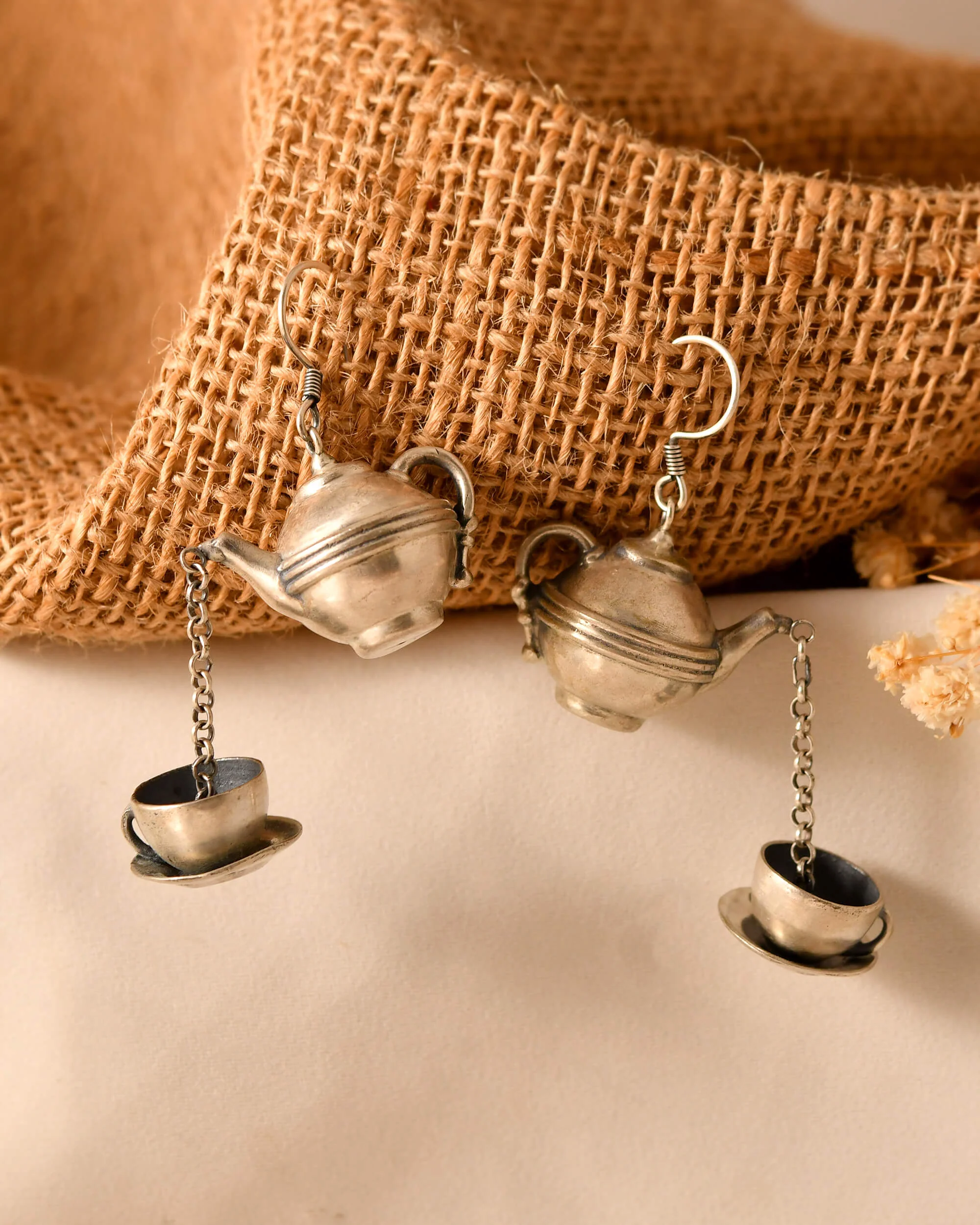 Matka silver earrings