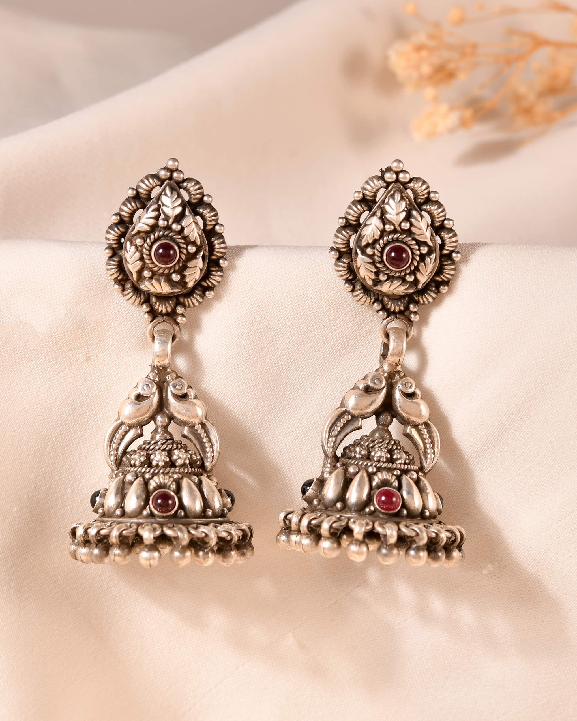 Mayur Jhumka Silver Earring - Image 2