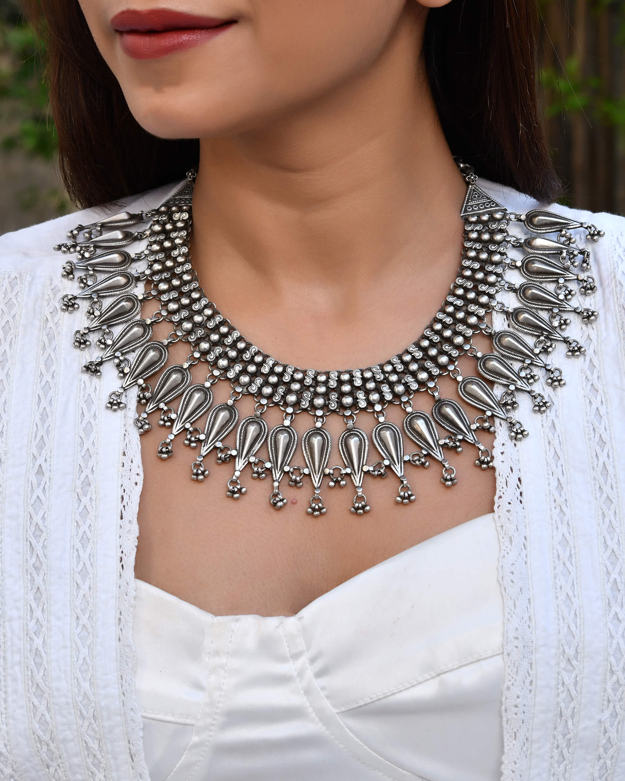 Meghna Silver Necklace - Image 2
