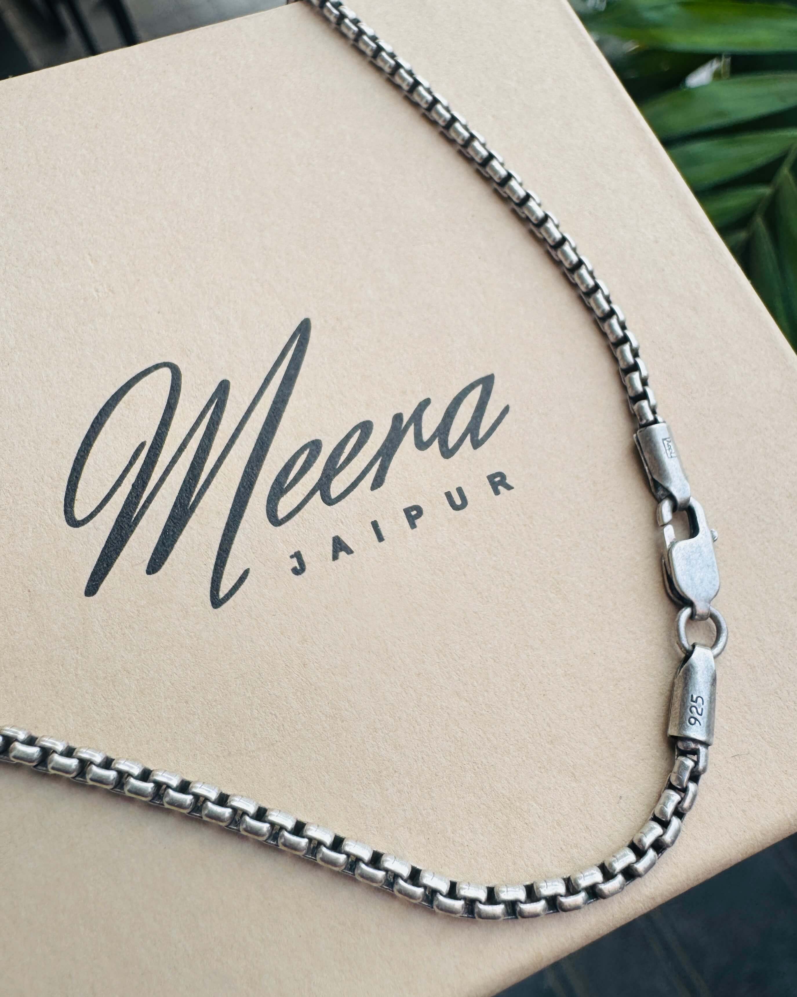 Mens sterling silver box chain - Image 3