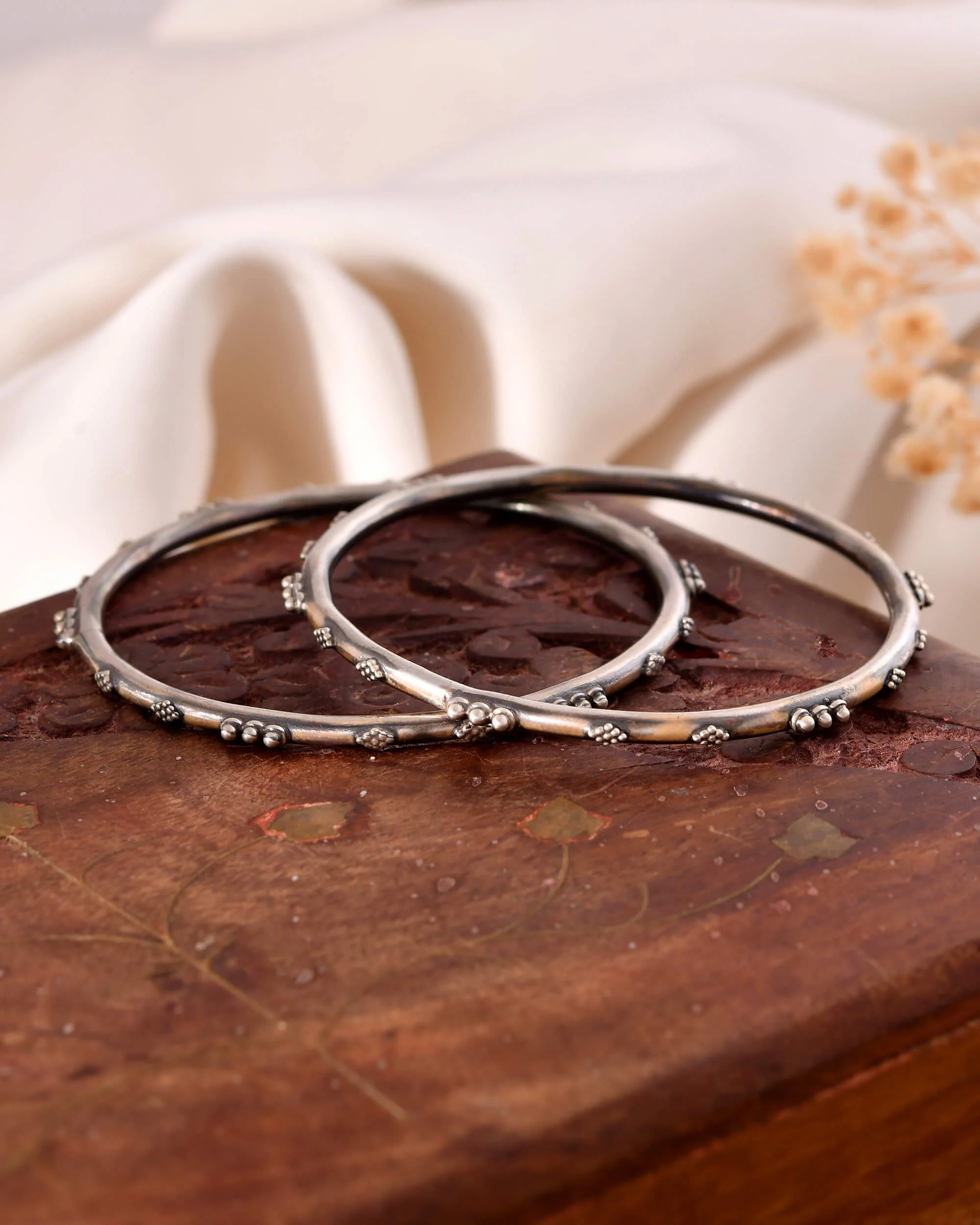 Minimal Silver Bangles chudi - Image 3