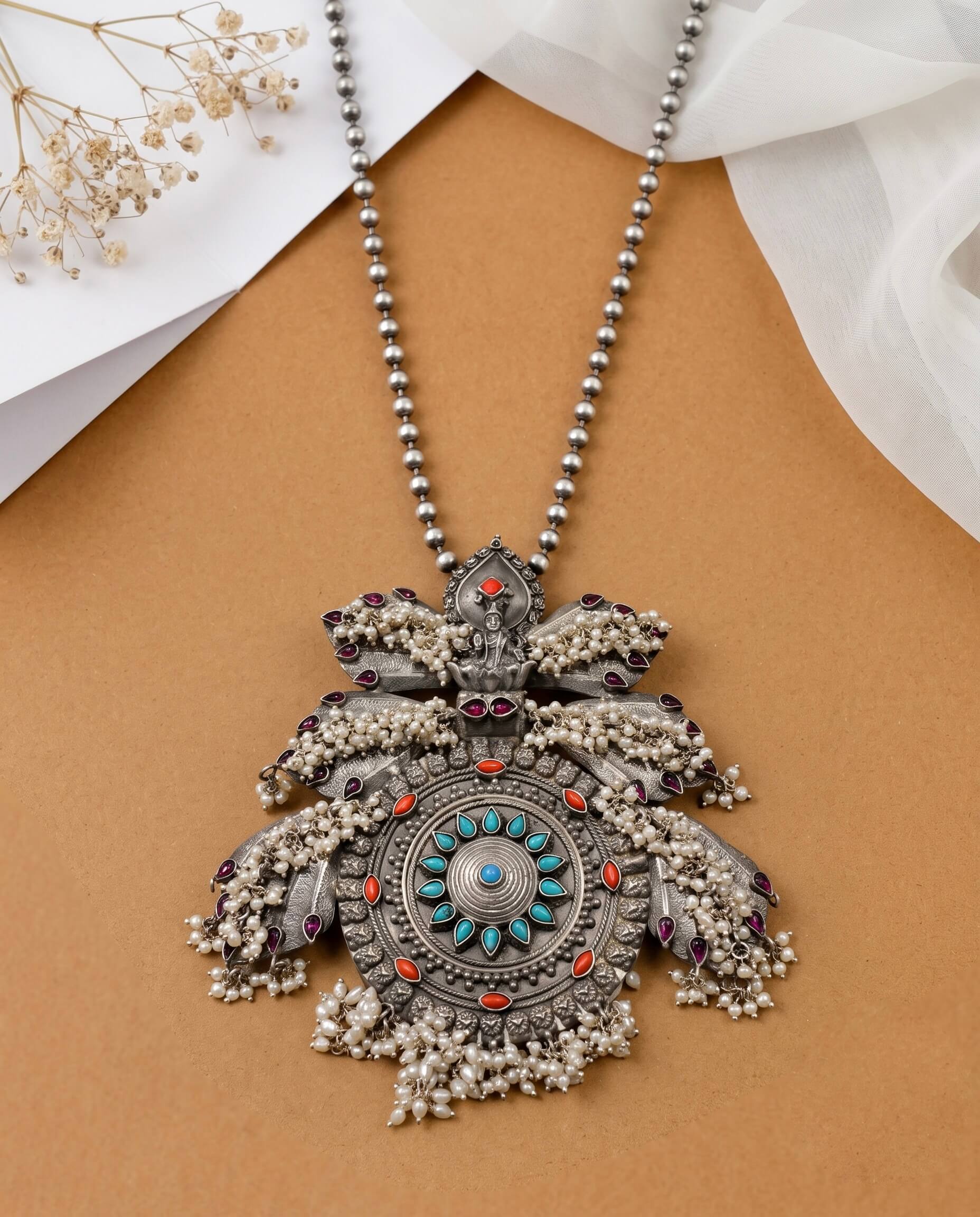 Mohini Ethnic Silver Pendant
