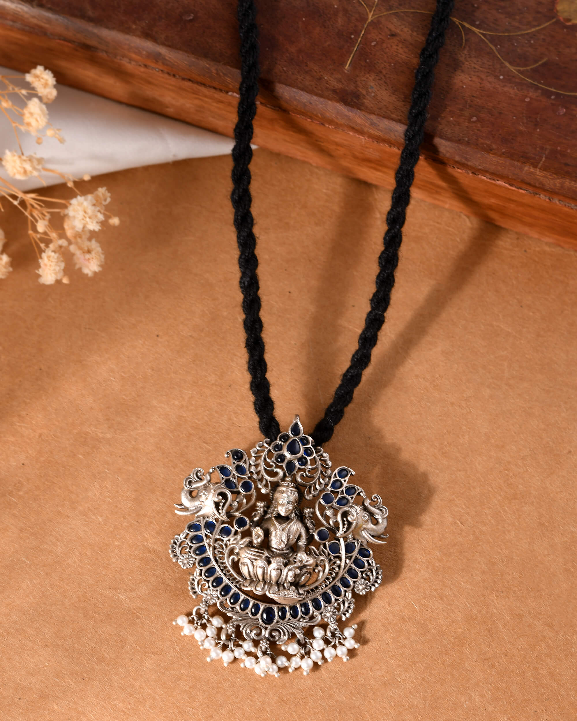 Kamal Lakshmi Silver Necklace - Image 2