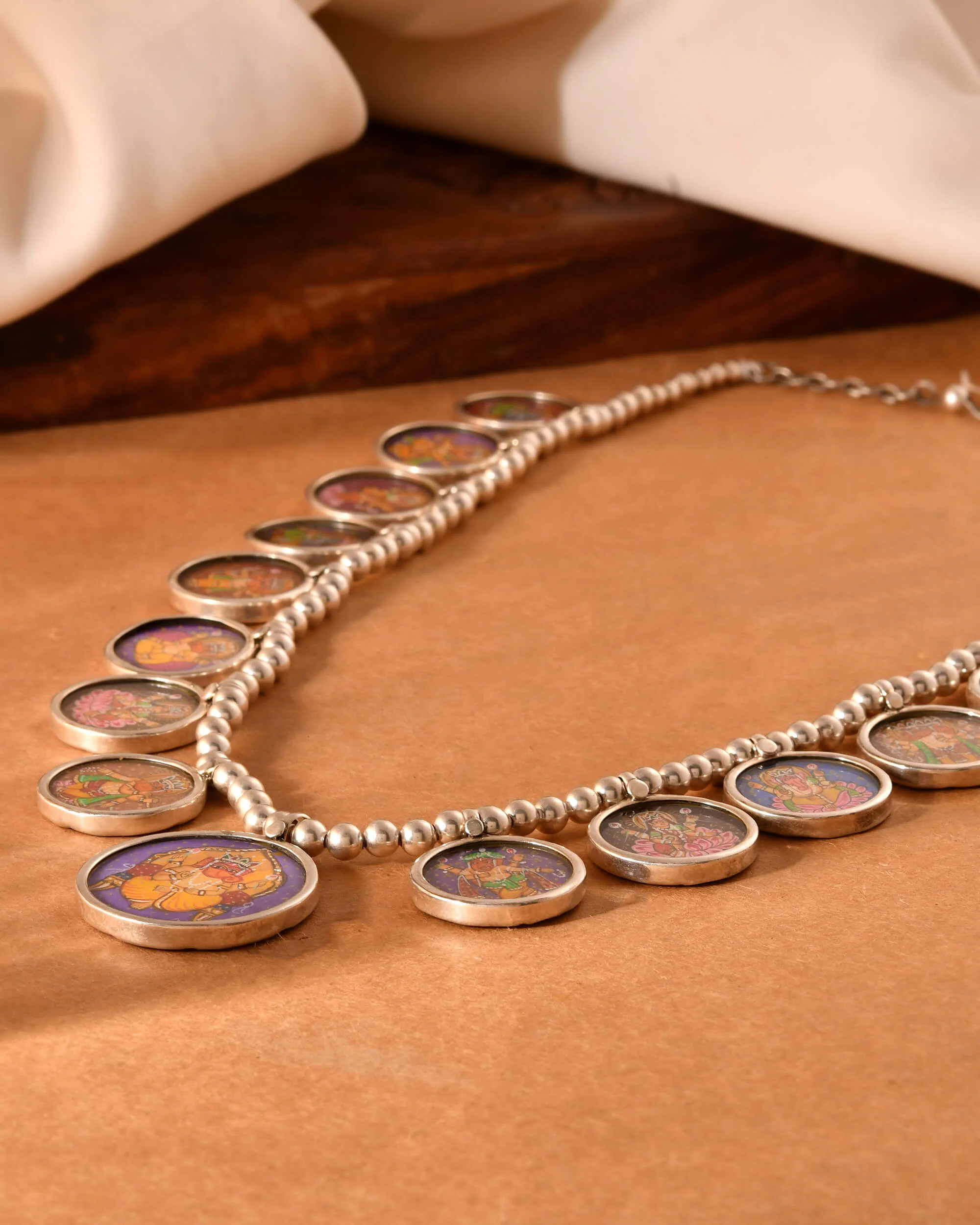 Hand Painted God Silver Necklace - Image 3