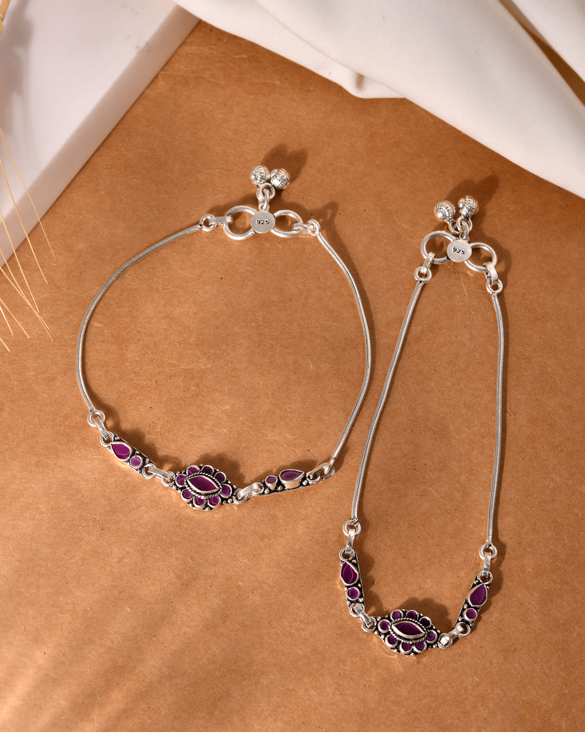 Ishika Silver Anklet - Image 2